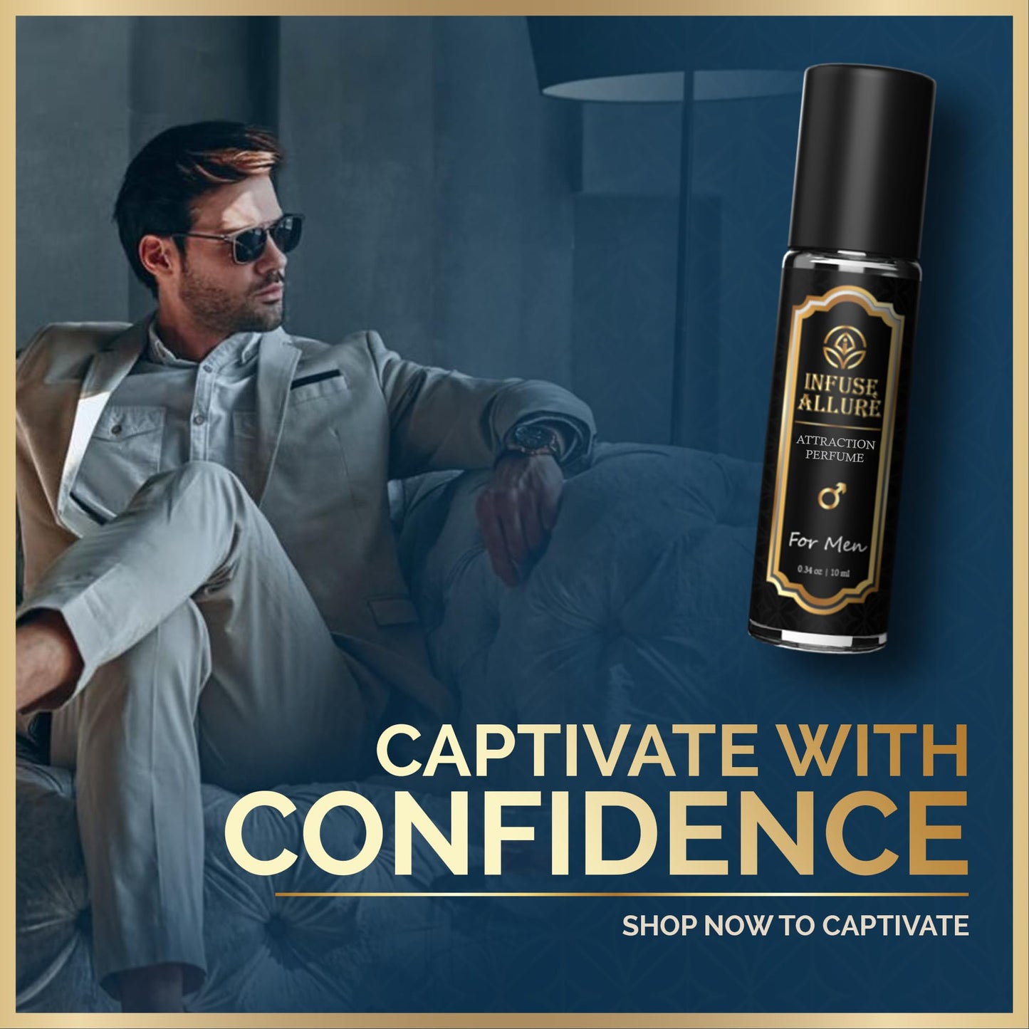 Infuse Allurè Premium Pheromones Perfume Oil for Men - Bold, Extra Strength Formula - Irresistible Fragrance Blend with Jojoba Oil - Long-lasting Beauty & Personal Care Infuse Allurè