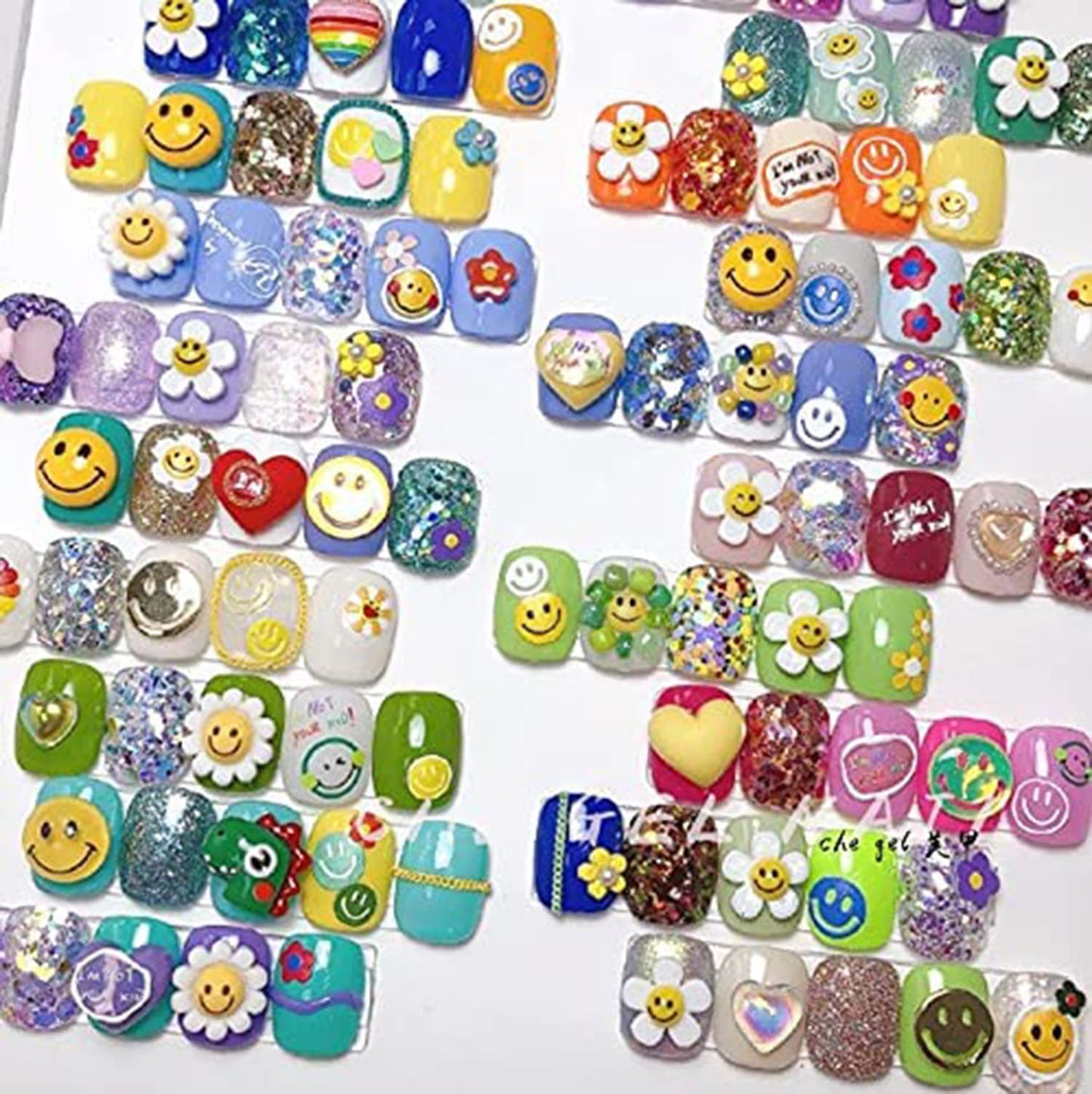 New Sunflower Nail Art Sticker Decals 5D Embossed, Summer Sun Happy Flower Rainbow Nail Art Decoration Sticker (3 Sheets)