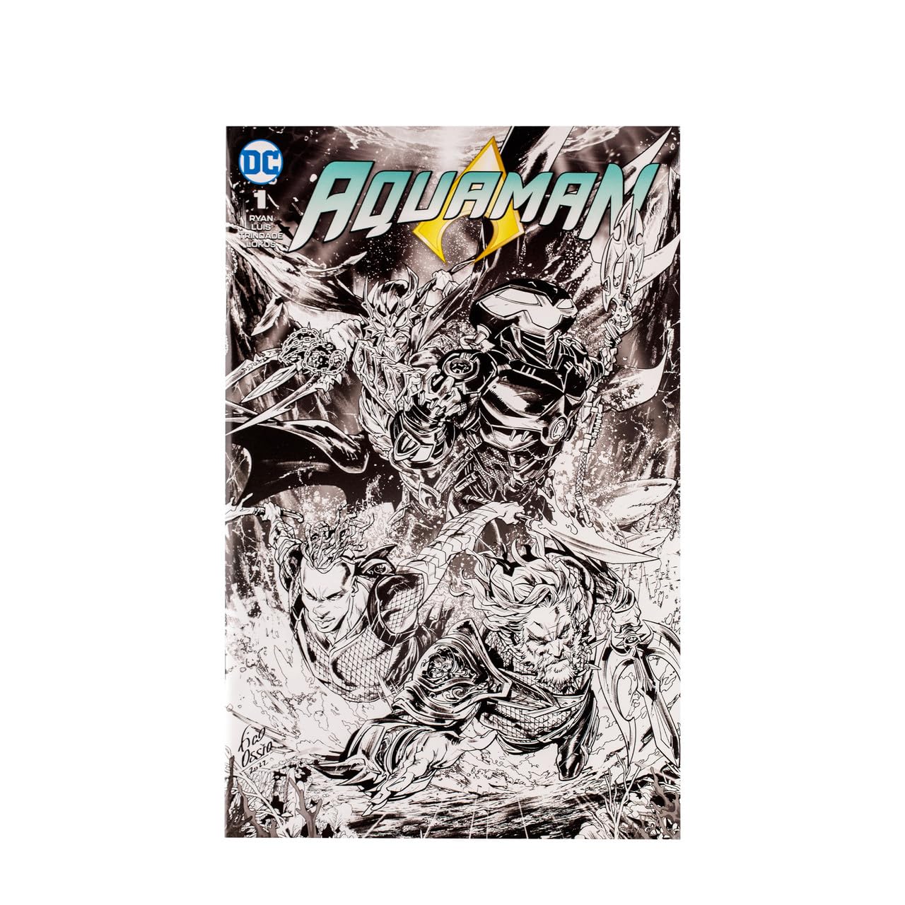 McFarlane Toys Black Manta Line Art (Page Punchers) Gold Label 7" Figure w/Aquaman Comic