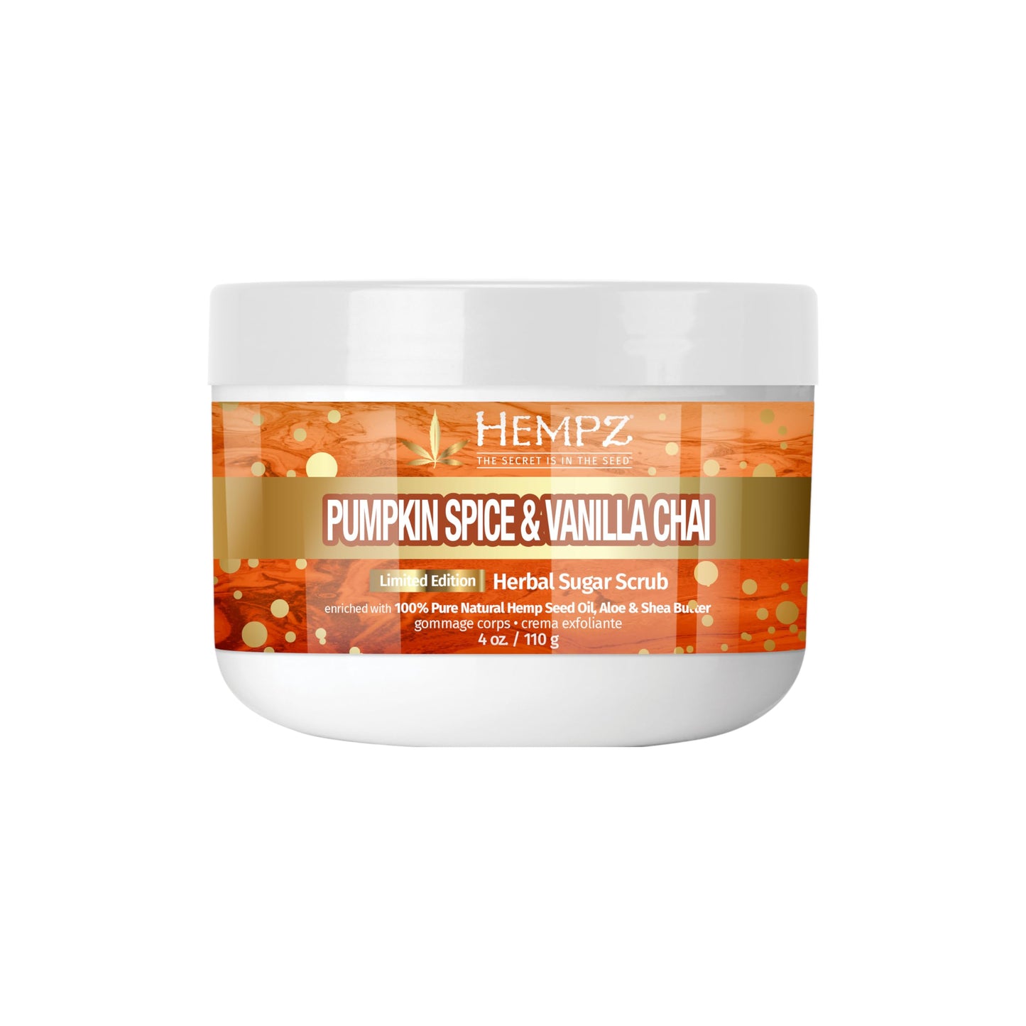 Hempz Limited Edition Pumpkin Spice & Vanilla Chai Sugar Body Scrub 4 oz Beauty & Personal Care Hempz