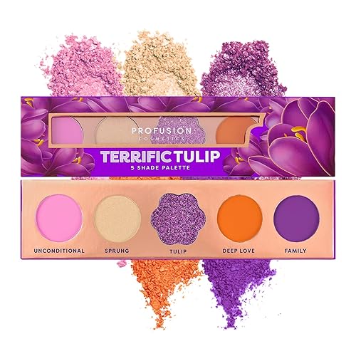 Profusion Cosmetics 5-Shade Mini Eyeshadow Palette - Highly Pigmented with Matte & Shimmer Finishes, Blendable Travel-Friendly Kit, Vegan