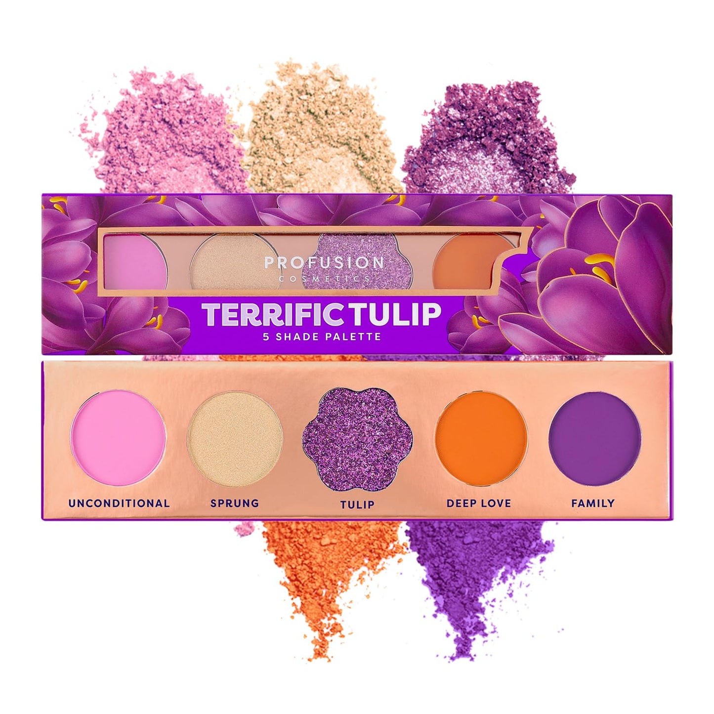 Profusion Cosmetics 5-Shade Mini Eyeshadow Palette - Highly Pigmented with Matte & Shimmer Finishes, Blendable Travel-Friendly Kit, Vegan