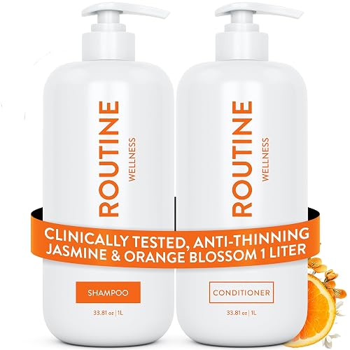 Routine Wellness 1 Liter Anti-Thinning Volumizing Shampoo and Conditioner Set for Thinning Hair & Hair Loss - Grow Your Confidence with Biotin & DHT