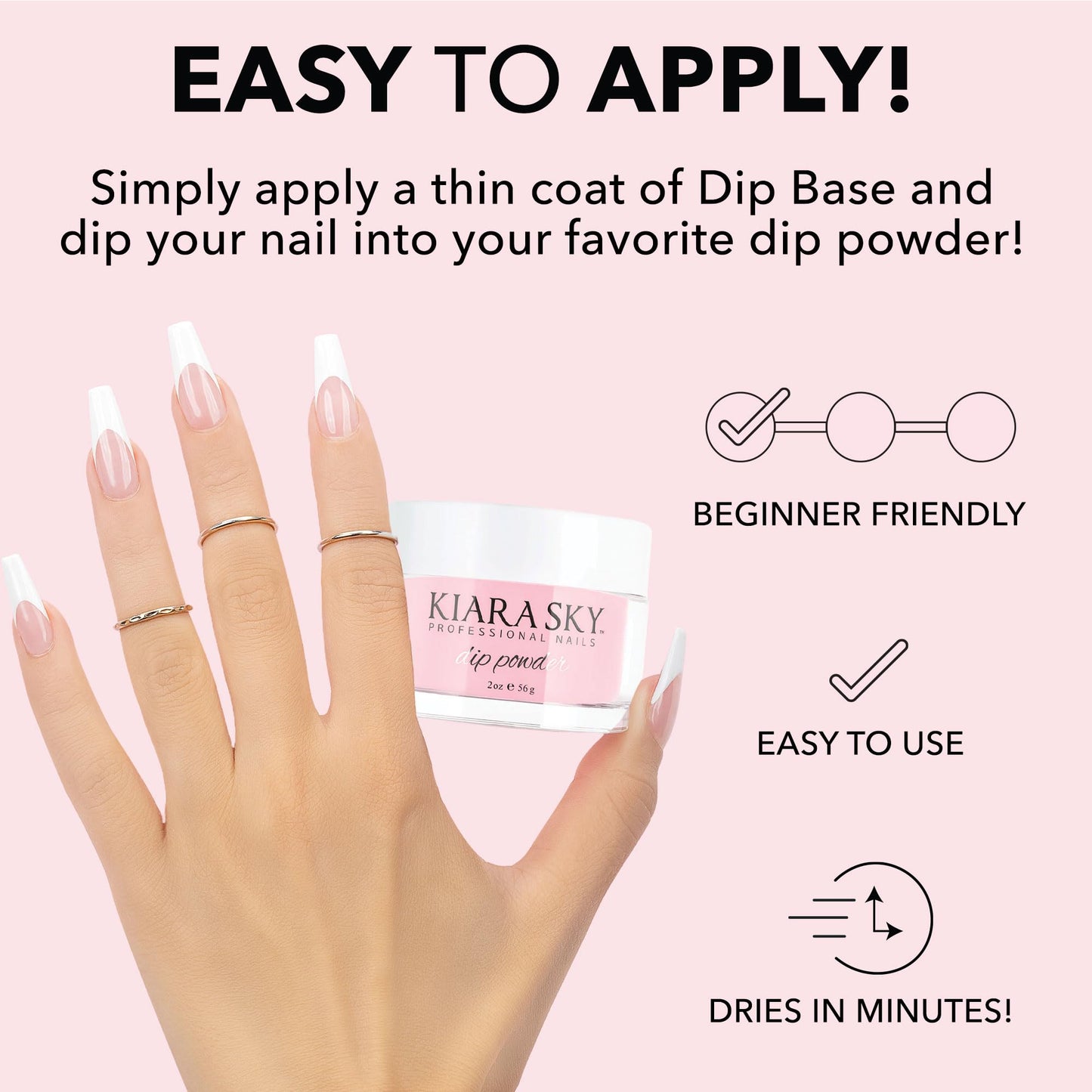 Kiara Sky Professional Nails Dip Powder Essential - Dark Pink 2oz - Perfect for French Manicures Beauty & Personal Care KIARA SKY