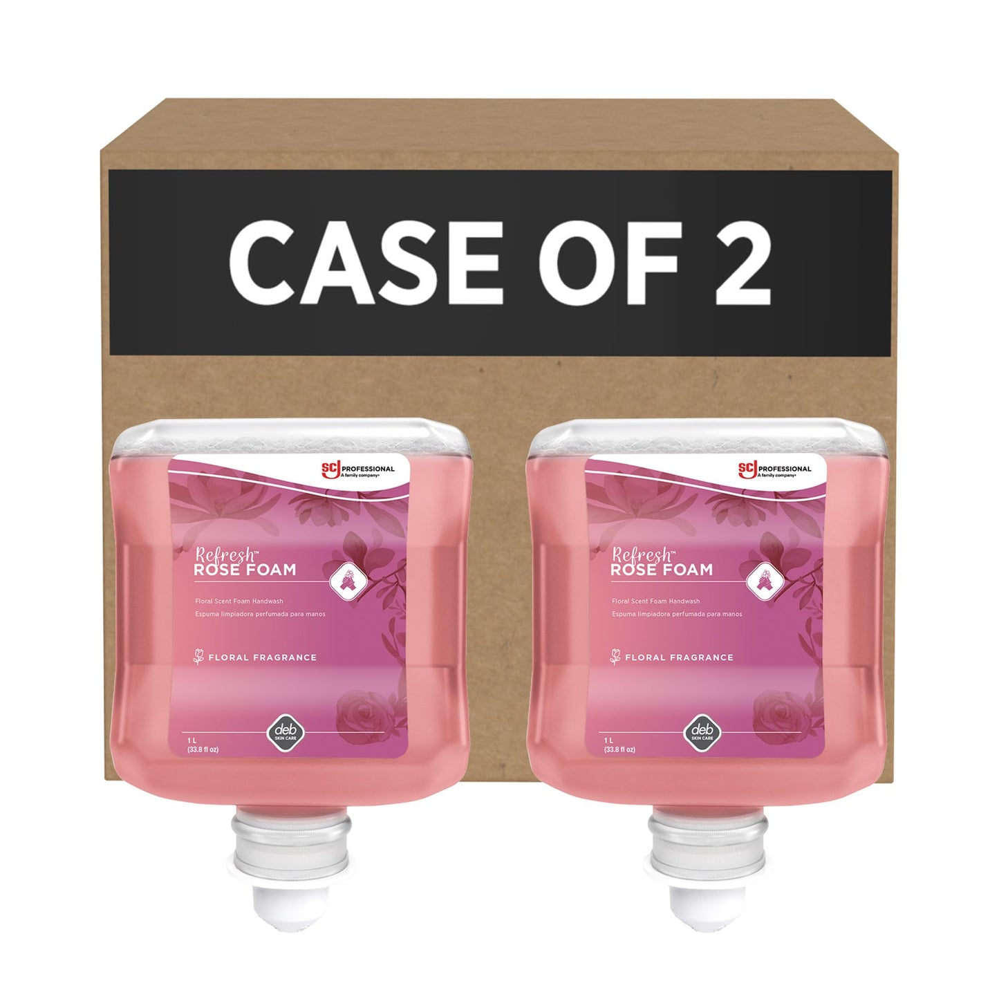 SC Johnson Professional Refresh Rose FOAM, Foam Hand Wash, Foaming Hand Soap, 1 Liter Cartridge, 2 Count, for Professional Use Only