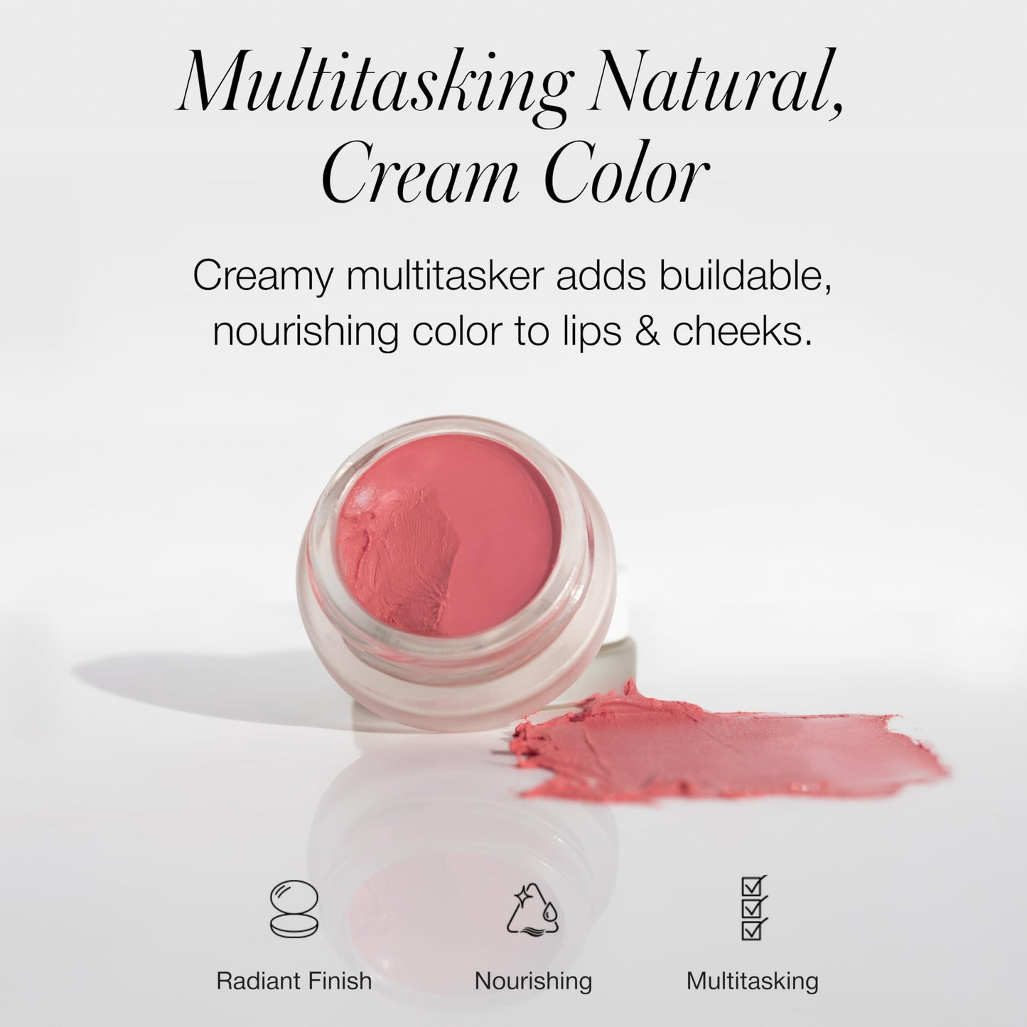 RMS Beauty Lip2Cheek Cream Blush & Lip Tint - Multi-Use Hydrating Cream Color, Natural Pigments, Lightweight Glow, Long-Lasting, Portable 0.28 oz