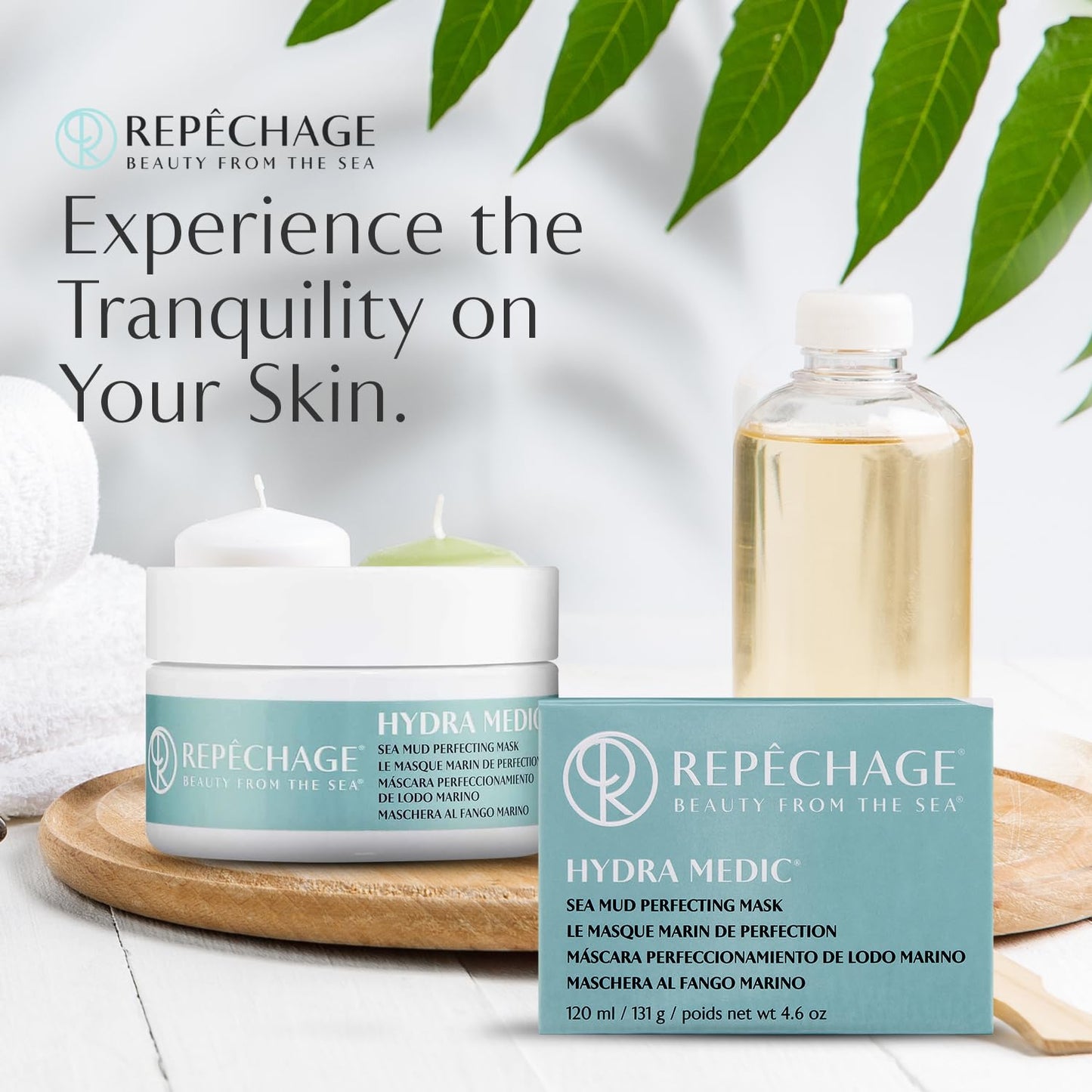 Repechage Sea Mud Mask for Women and Men, 4 fl. oz., Deep Exfoliating Pore Cleanser for Dry, Oily, Blemish Prone Face and Skin, Enhance Brighten