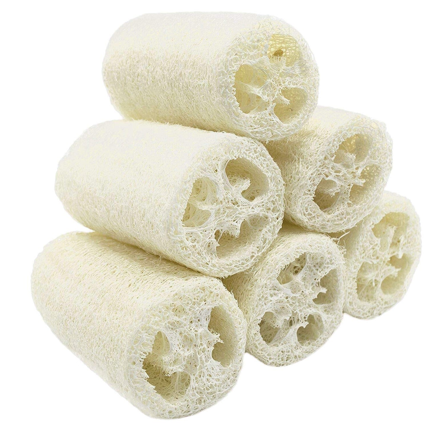 MAYMII·Home 100% Large (5" Length) Nature 6 Pack of Organic Loofahs Loofah Spa Exfoliating Scrubber Natural Luffa Body Wash Sponge Remove Dead Skin