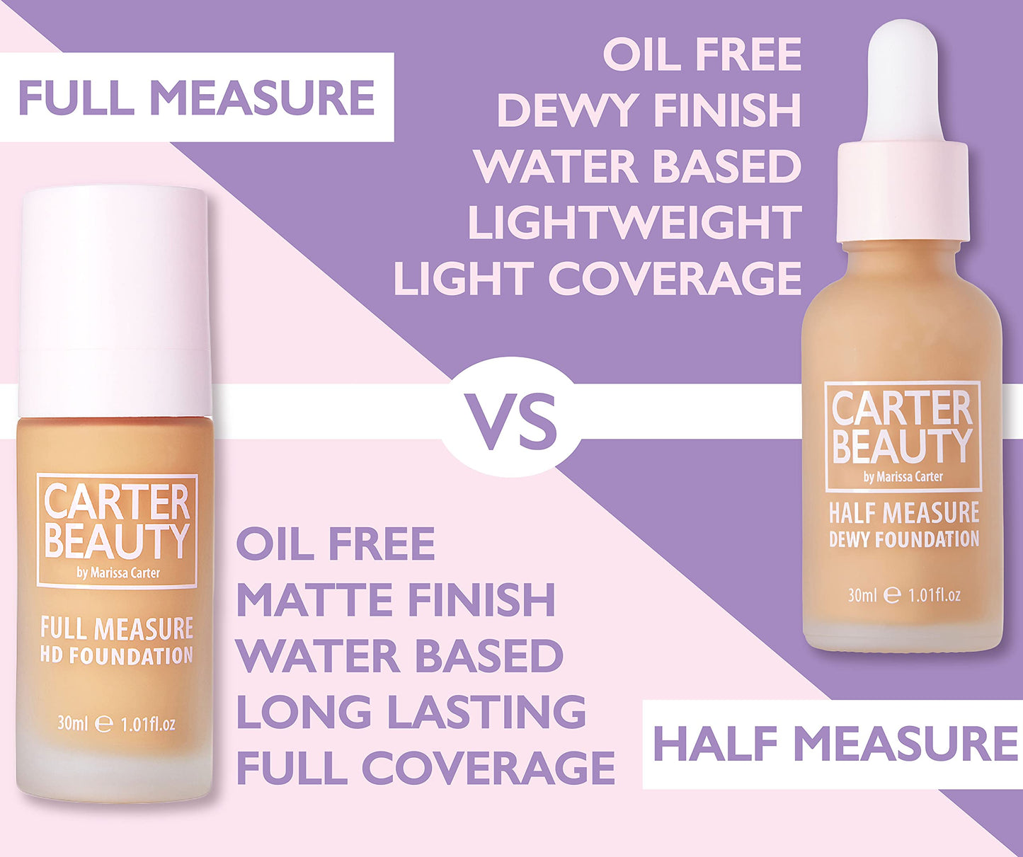 Carter Beauty By Marissa Carter Half Measure Dewy Foundation - Water-Based, Light-To-Medium Sheer Finish - Vegan And Cruelty Free, Paraben And Sulfate