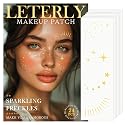 Leterly 24 Pcs Glitter Freckles Face Tattoo,Gold Face Glitter Makeup Patches Cute Sparkle Freckles Patches Waterproof Makeup Speckles for Face