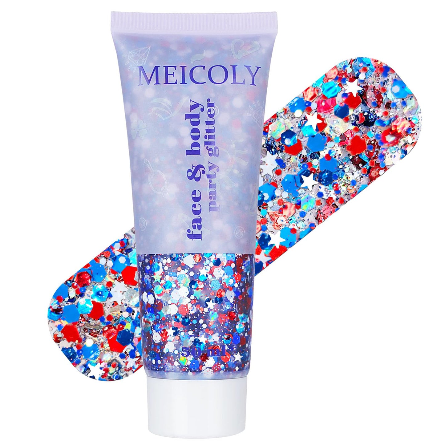 MEICOLY 50ml Sparkling Pink Face Glitter,Holographic Color Changing Hair Glitter Gel for Body,Face,Hair,Lip,Eye,Long Lasting Self-Adhesive Sequins Beauty and Personal Care MEICOLY Default Title