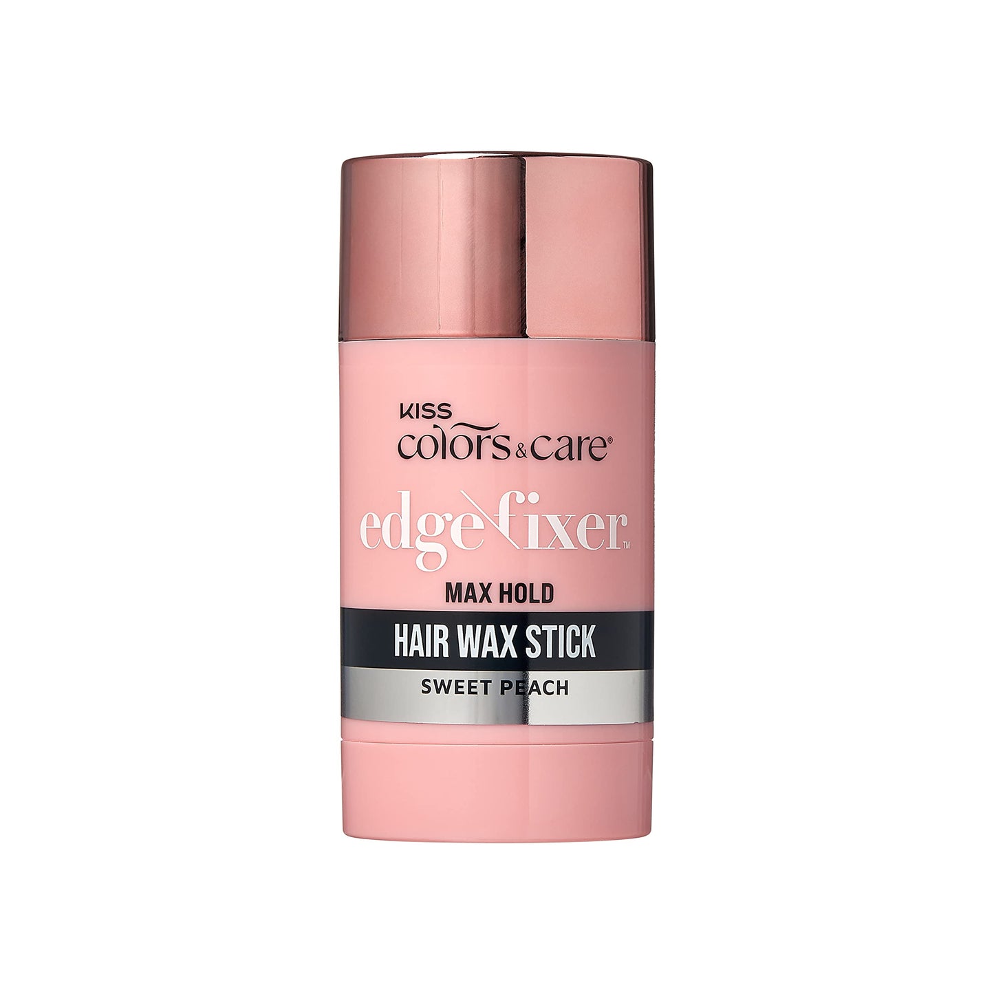 KISS COLORS & CARE Hair Wax Stick, 2.47 OZ (Sweet Peach) - Effortless Edge Styling, 24 Hour Hold, Non-Oily, Flake-Free, Biotin B7 & Shea Butter, Sleek