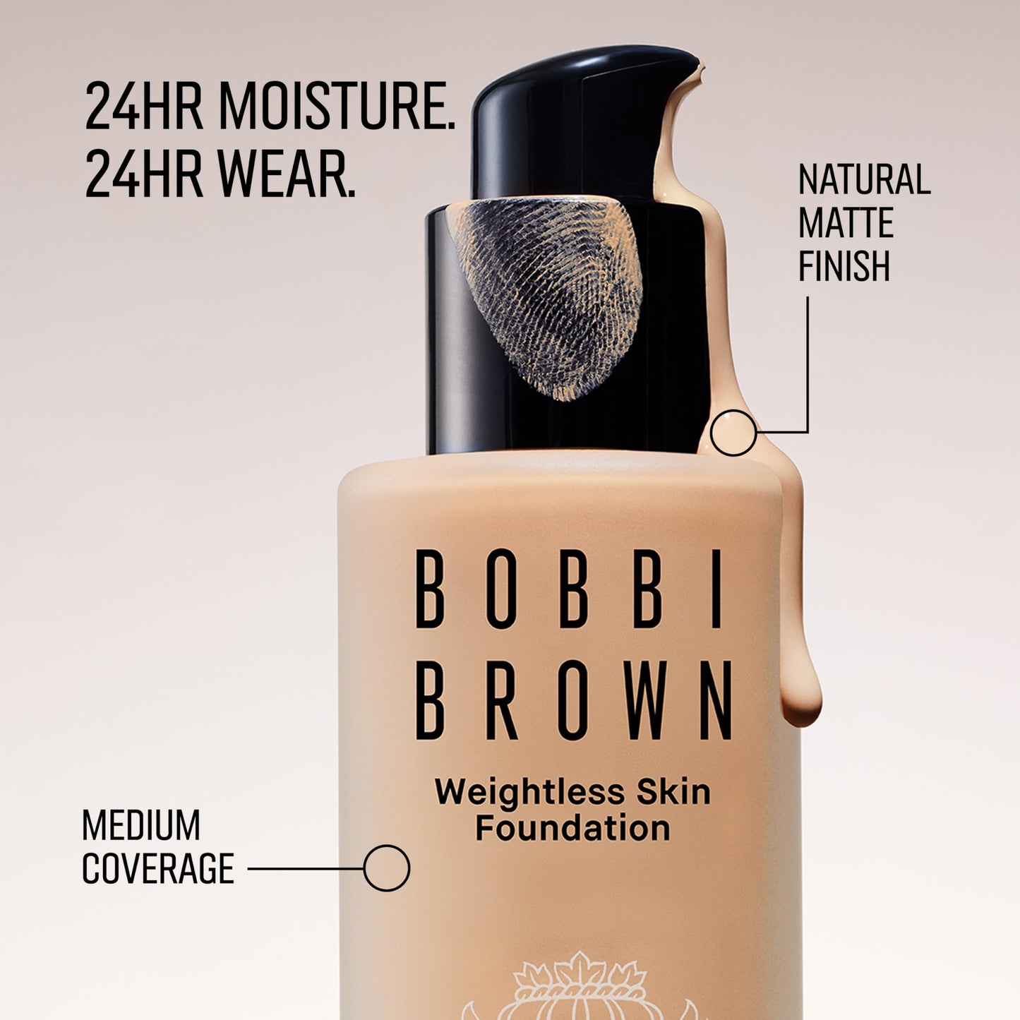 Bobbi Brown Weightless Skin Foundation SPF 15 | Oil-Controlling, 24-Hour Hydrating Foundation, Medium Coverage| Natural Matte Finish, 1 Fl Oz, Natural