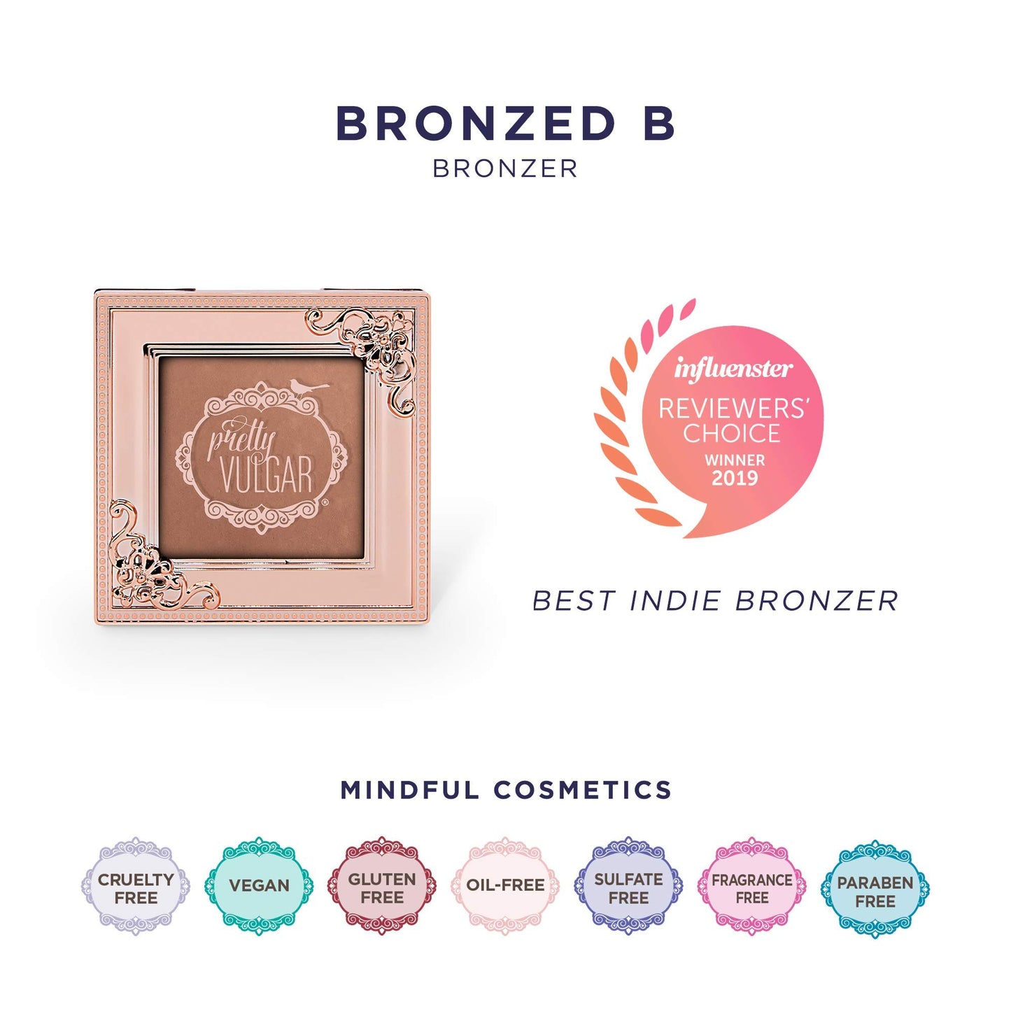 Pretty Vulgar Bronzed B Powder Bronzer, Highly-Pigmented, Smooth, Matte Bronzing Face Powder, Vegan, Gluten-Free & Cruelty-Free, Bronze Mannikin, 5.7g