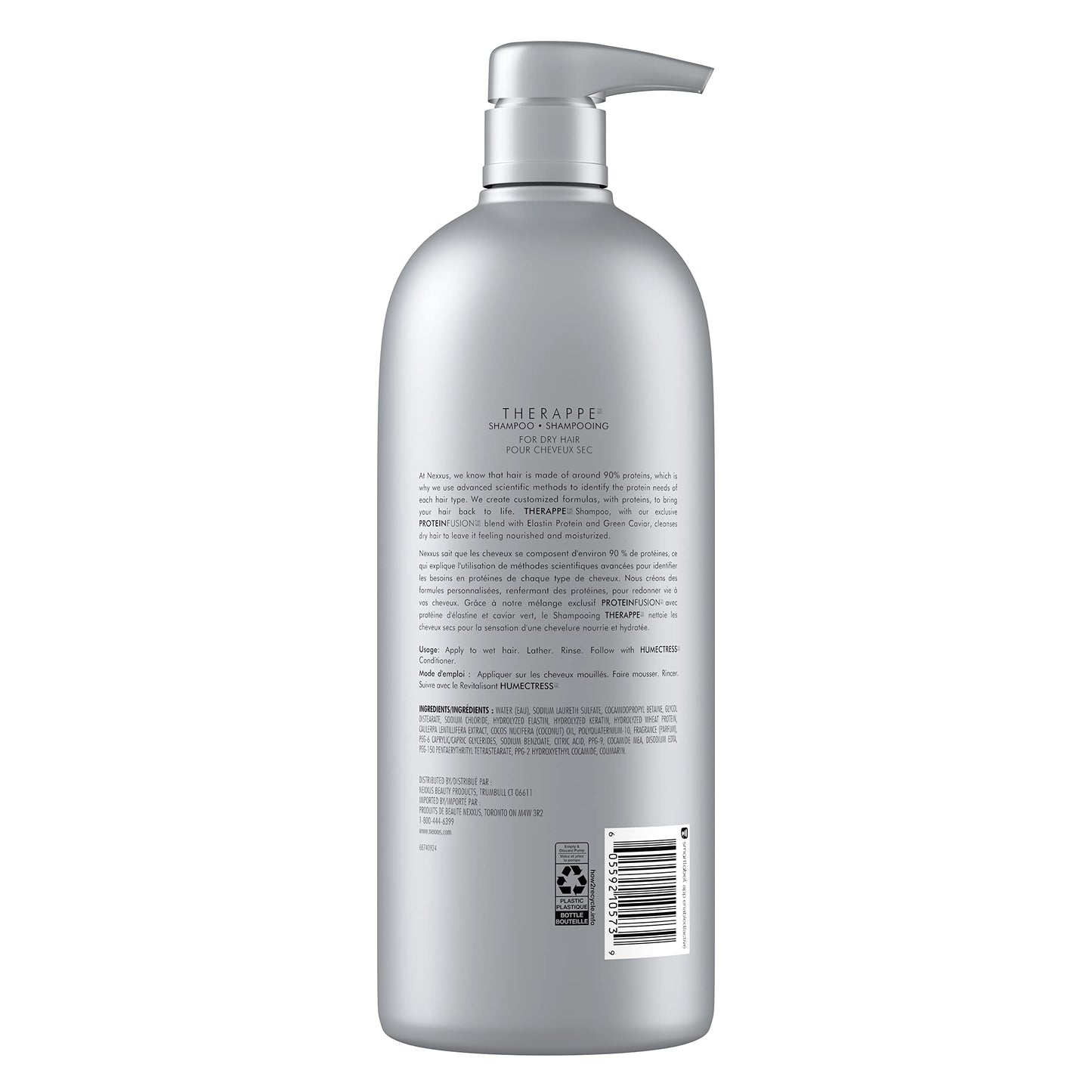 Nexxus Moisturizing Shampoo for Dry Hair Therappe Ultimate Moisture Silicone-Free, Moisturizing ProteinFusion with Elastin Protein and Green Caviar