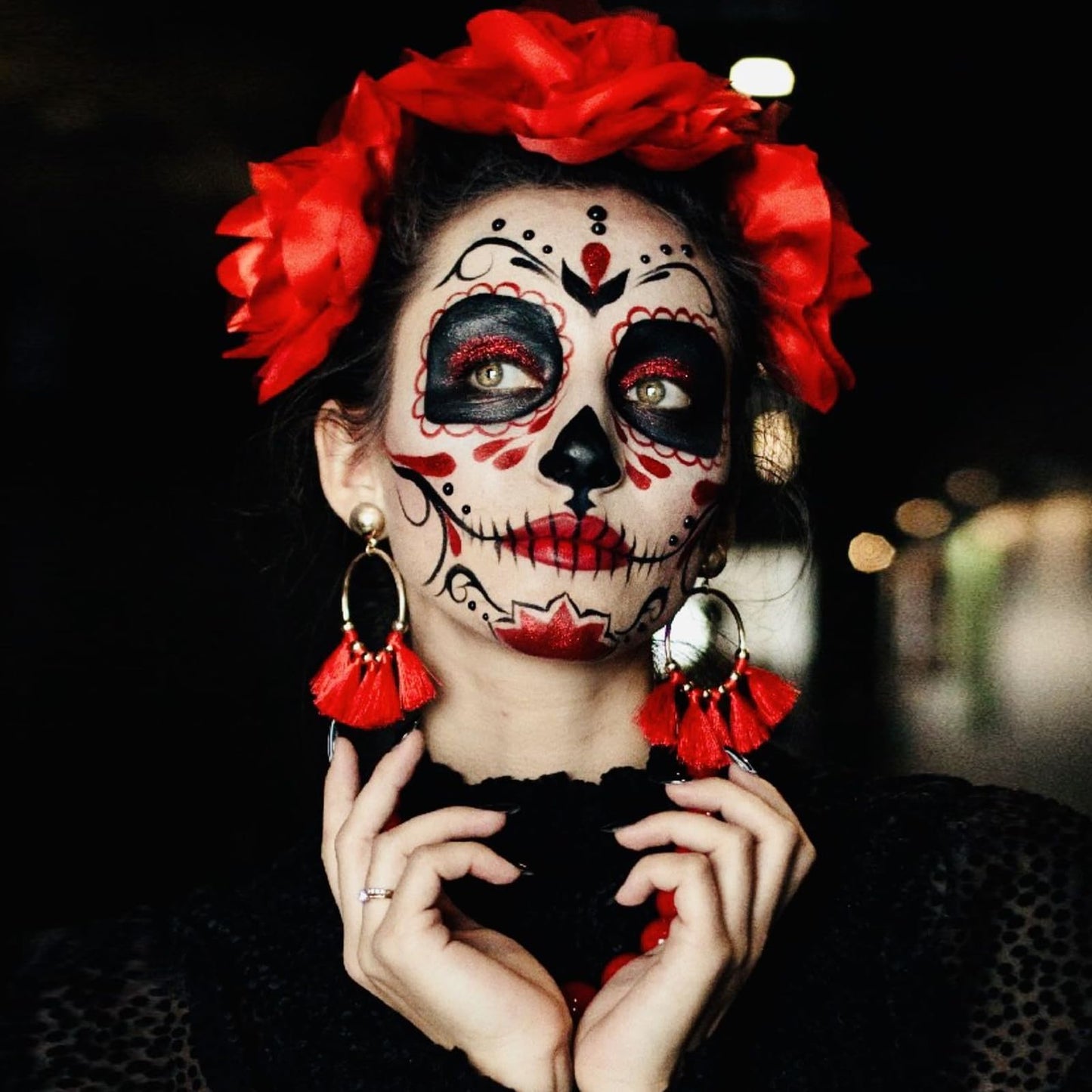 Clown Makeup Kit, White Black Red Face Body Paint Set, Halloween Clown Joker Makeup Kit, Professional Black, White and Red Face Painting Kit