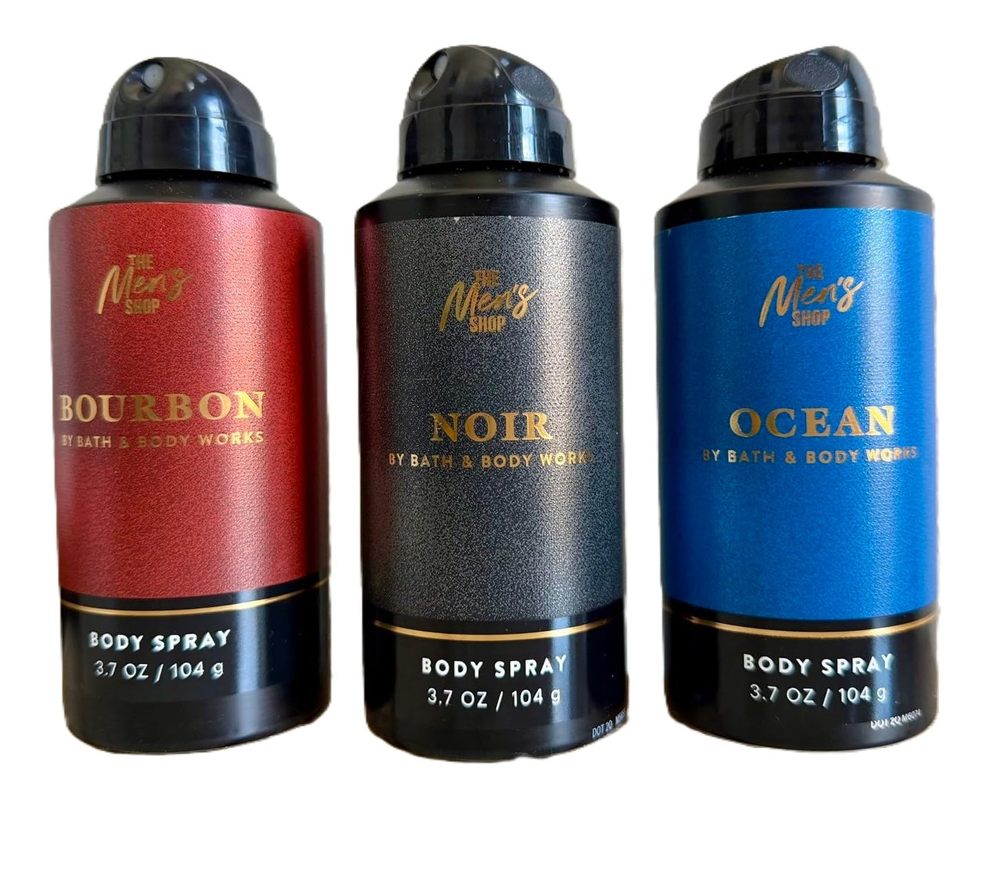 Bath & Body Works The Men's Shop Body Spray - Pack of 3 (Bourbon, Noir, Ocean)