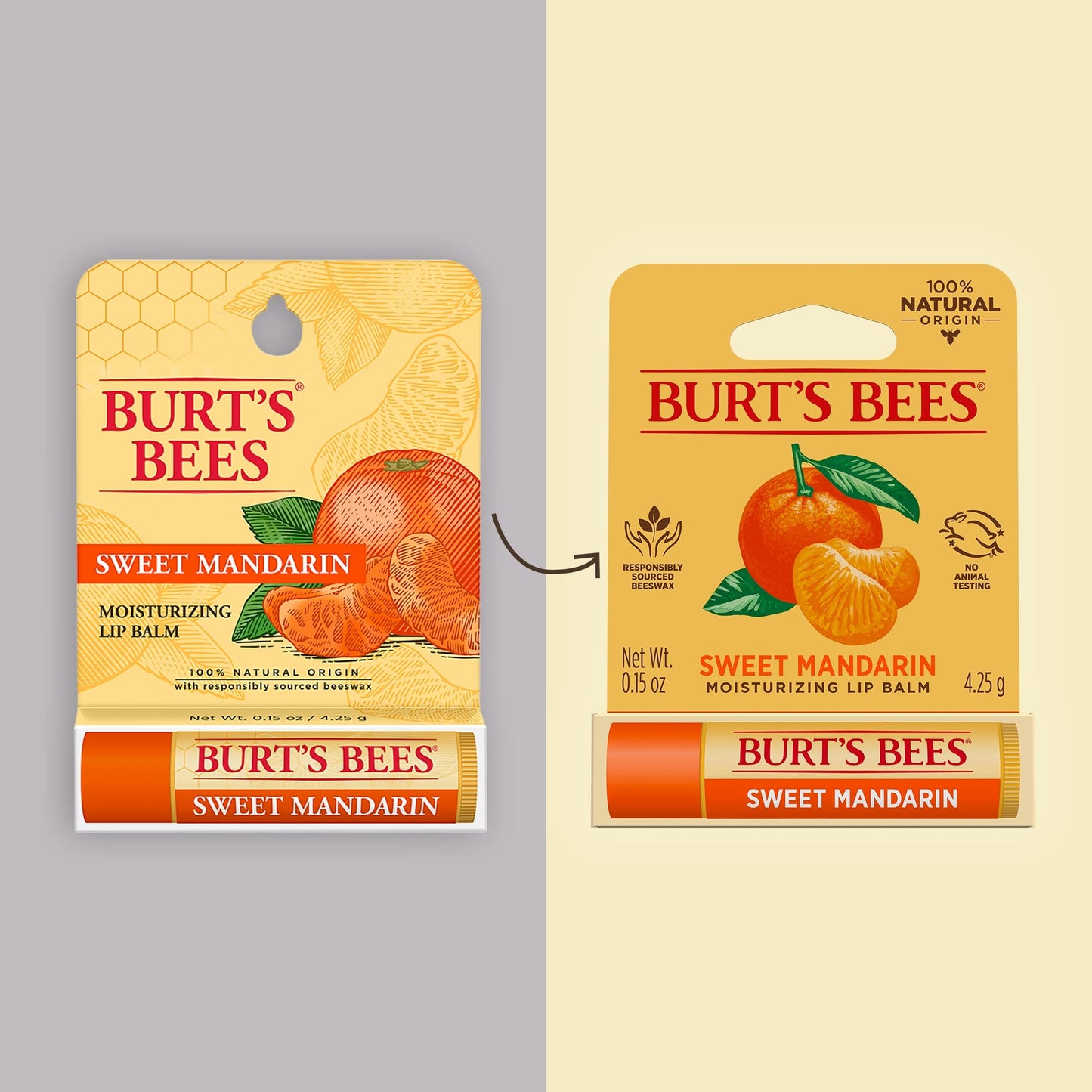 Burts Bees Sweet Mandarin Moisturizing Lip Balm Unisex 0.15 oz