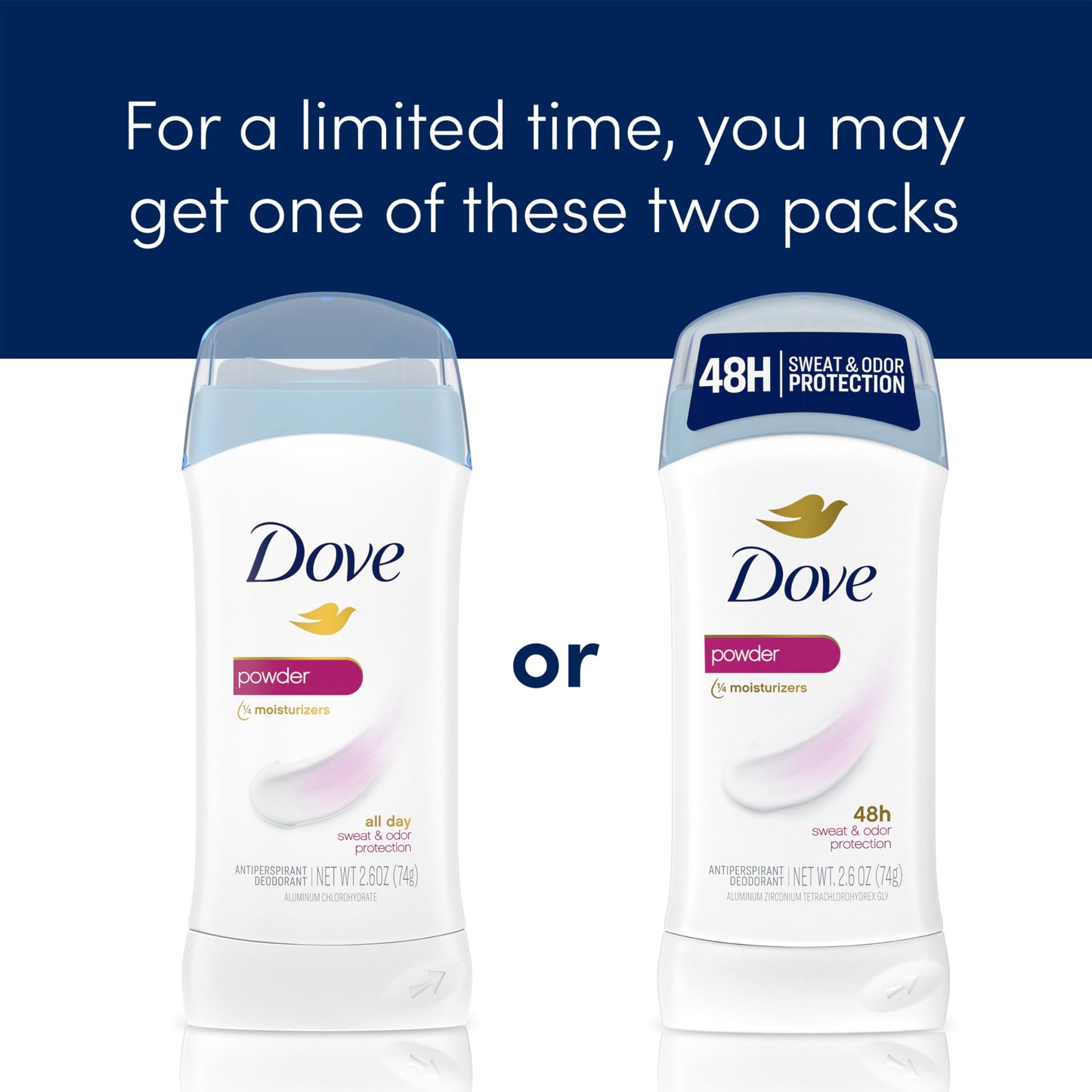 Dove Invisible Solid Antiperspirant Deodorant Stick 2 Count Powder, for Women, For All Day Underarm Sweat & Odor Protection 2.6 oz Beauty and Personal Care Dove