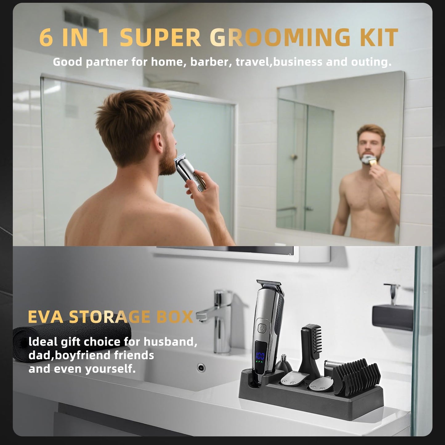ritarga Beard Trimmer for Men 14-in-1 Cordless Grooming Kit, Waterproof Electric Razor for Men, Hair Trimmer, Nose Hair Trimmer, Cordless Hair Beauty and Personal Care ritarga