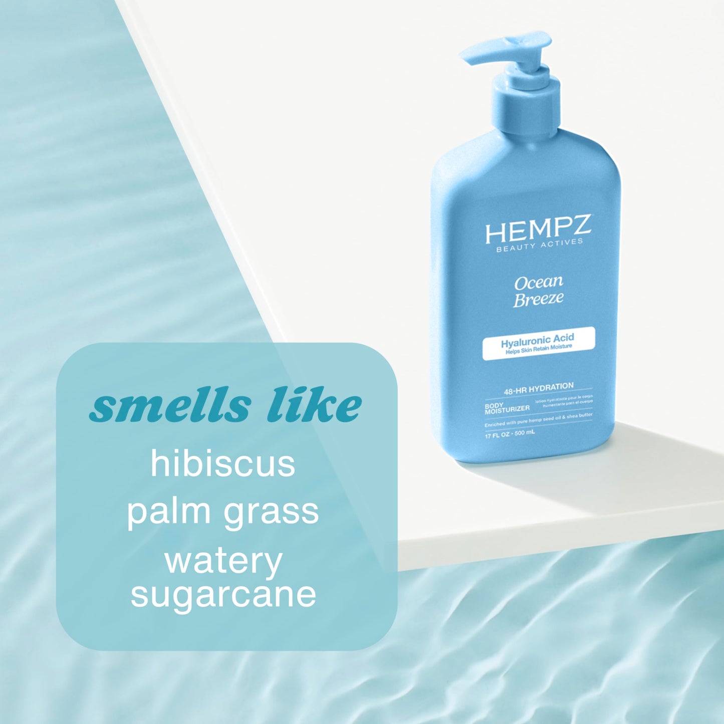 Hempz Body Lotion - Ocean Breeze Limited Edition Daily Moisturizing Cream, Shea Butter, Aloe, Body Moisturizer - Skin Care Products, Hemp Seed Oil