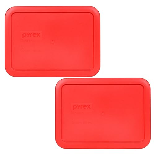 Pyrex 7210-PC 3-Cup Red Food Storage Replacement Lid (2-Pack) - Made in USA