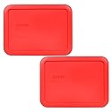 Pyrex 7210-PC 3-Cup Red Food Storage Replacement Lid (2-Pack) - Made in USA