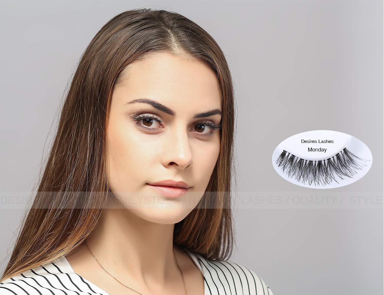 DESIRES LASHES Multipack Demi Wispies Fake Eyelashes 5Pairs Per Kits, 01 Monday