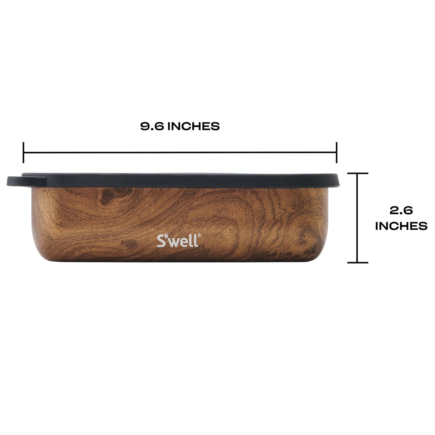 S'well Stainless Steel Bento Box, Teakwood, Fits One Large Entree Or Small Entree And Snack, Includes Removable Divider, Leakproof, Easy to Clean…