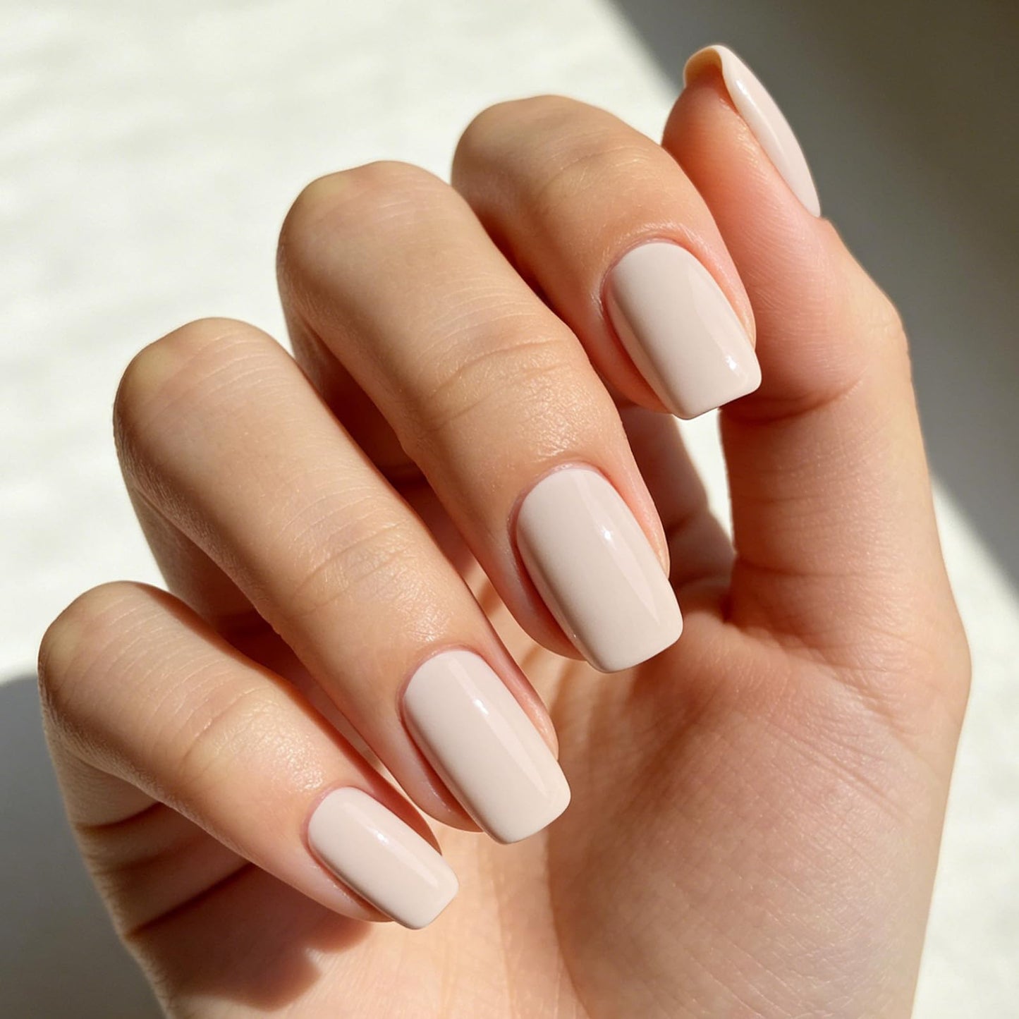Modelones Press on Nails Short Square, White Pink Fake Nails Summer Nails Press Ons Reusable Nail Kit with Nail Glue Adhesive Tabs Mini Nail File Beauty and Personal Care modelones