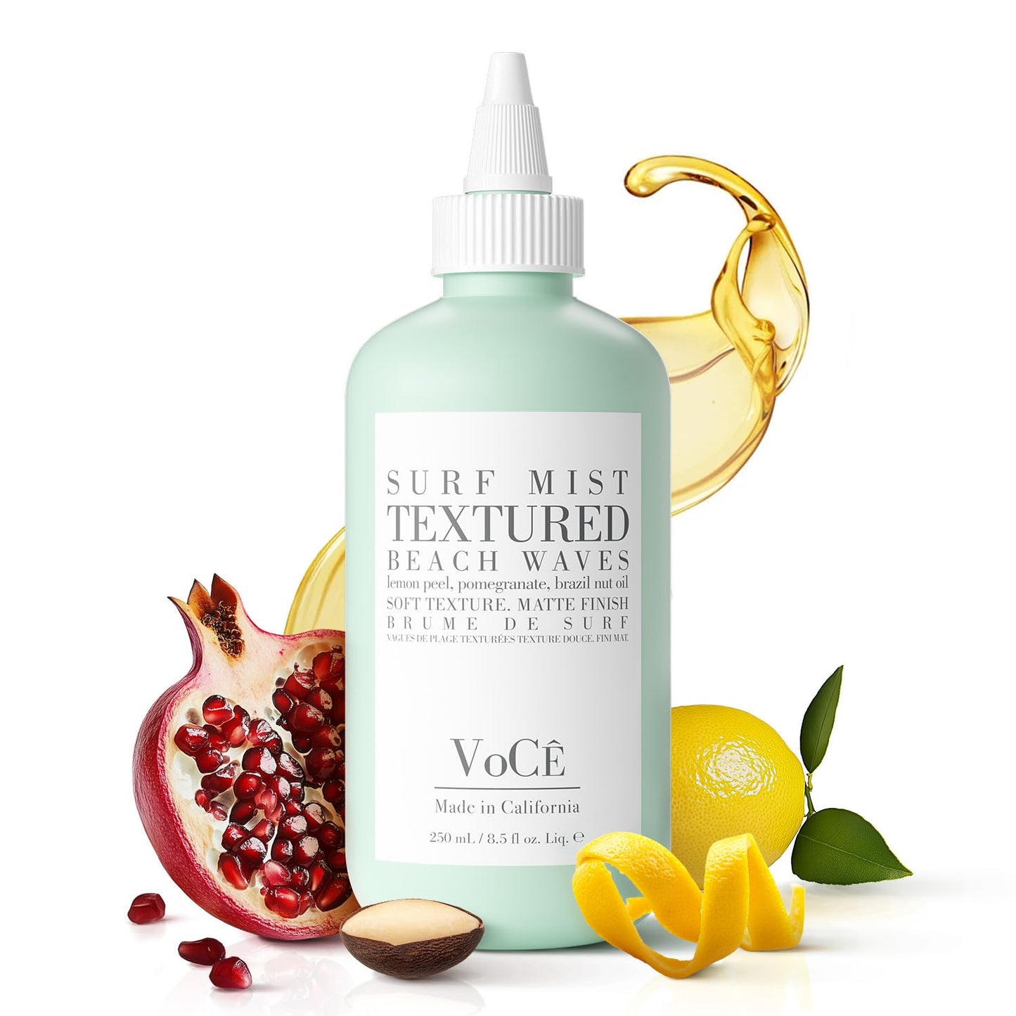 VoCÊ Haircare Natural Surf Mist Texture Spray | Effortless Waves, Light Hold, Vegan, Cruelty-Free & Non-Toxic Haircare with Brazil Nut Oil, Lemon Peel