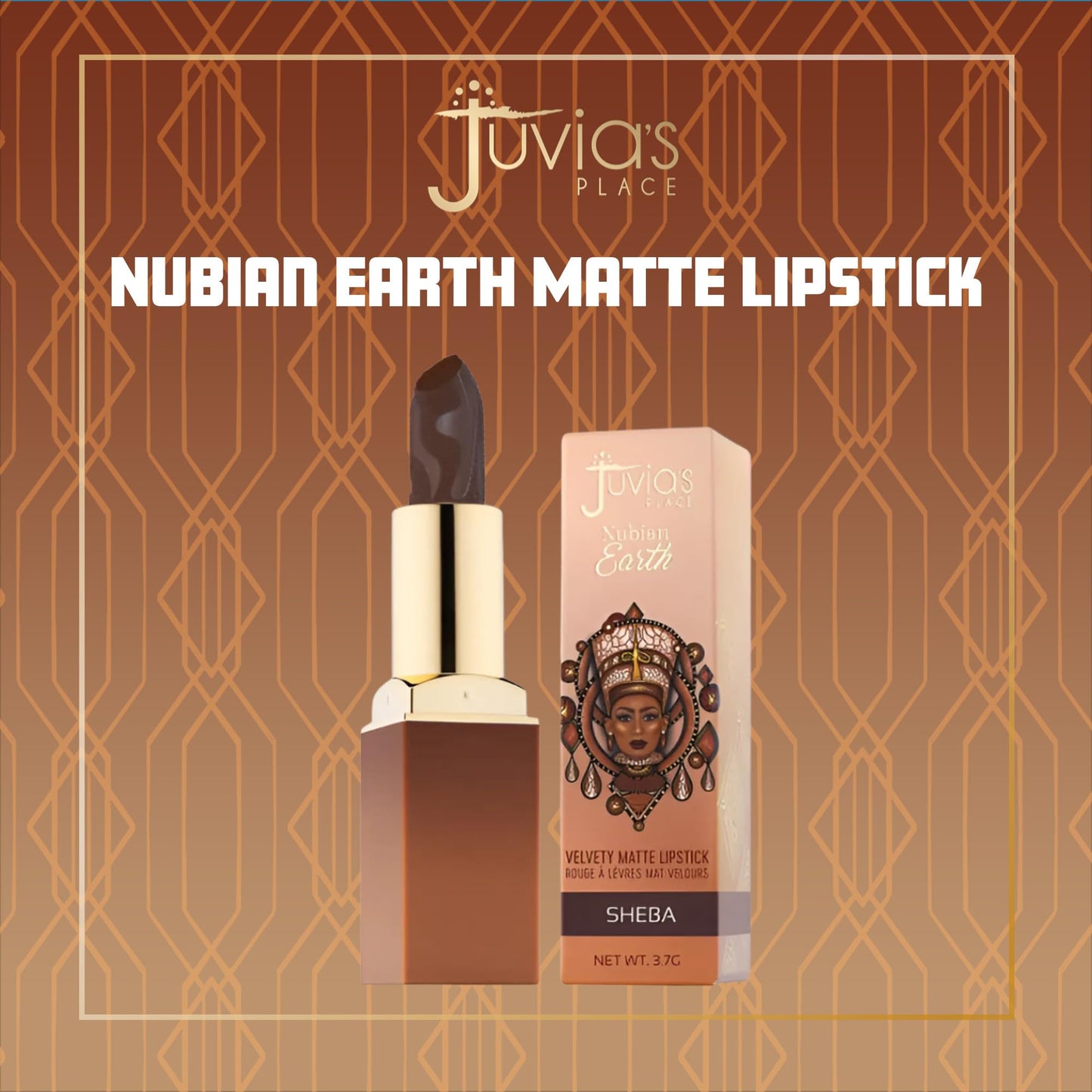 Juvia's Place Nubian Earth Matte Lipstick Sheeba - Hydrating Long-lasting Lipstick, Richly Pigmented Lip Makeup, Creamy with Matte Finish Beauty & Lip