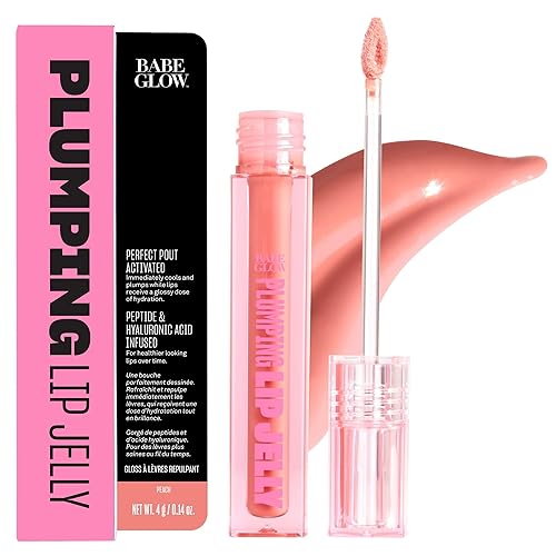 BABE ORIGINAL Plumping Lip Jelly for Fuller Looking Lips | Lip Gloss with Peptides Hyaluronic Acid Plumps & Hydrates Lips | Cruelty-Free, Vegan