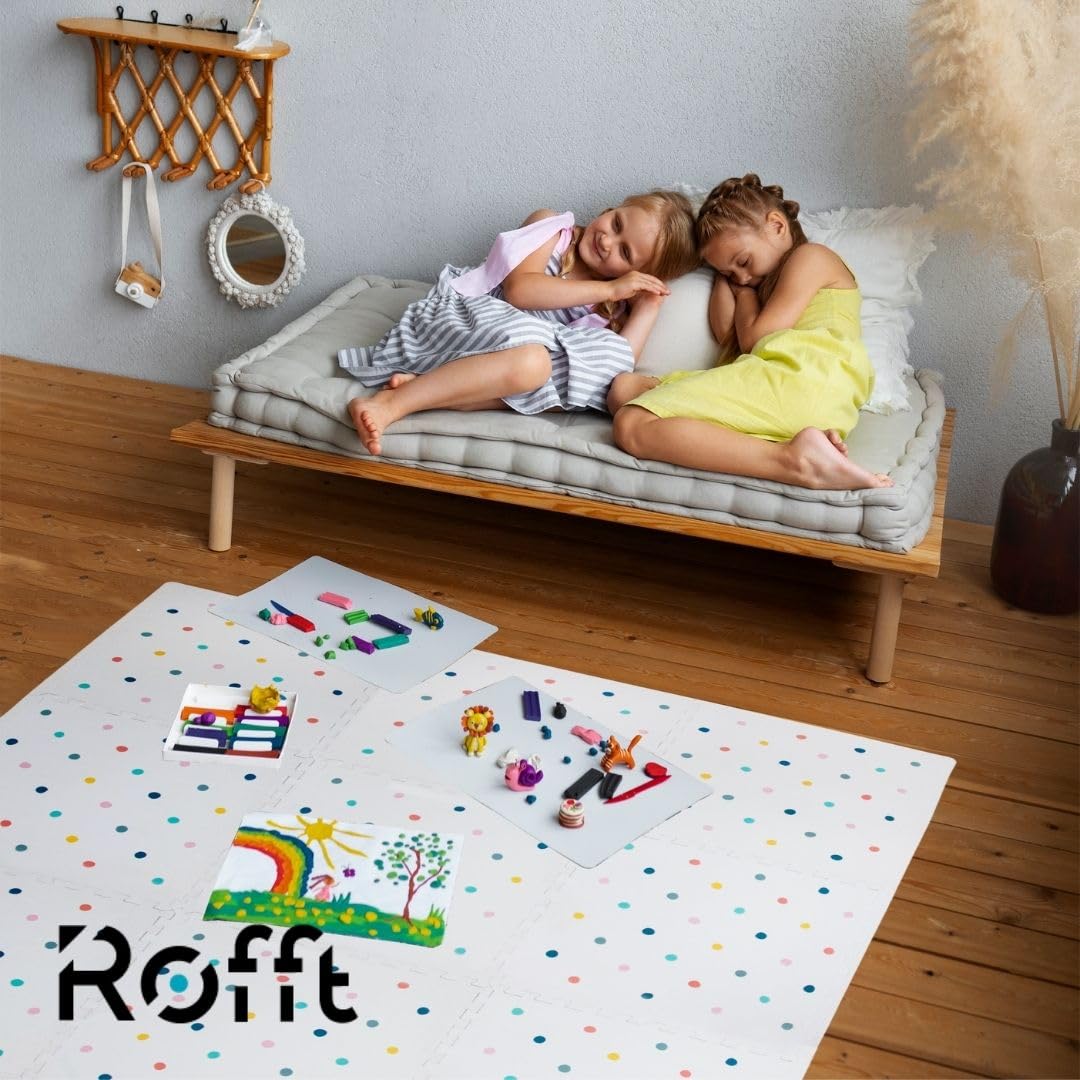 Soft Non-Toxic Baby Play Mat XXL – 9 PCS 24"x24" EVA Foam Interlocking Tiles, Colorful Puzzle Floor Mats for Kids, Nursery & Playroom