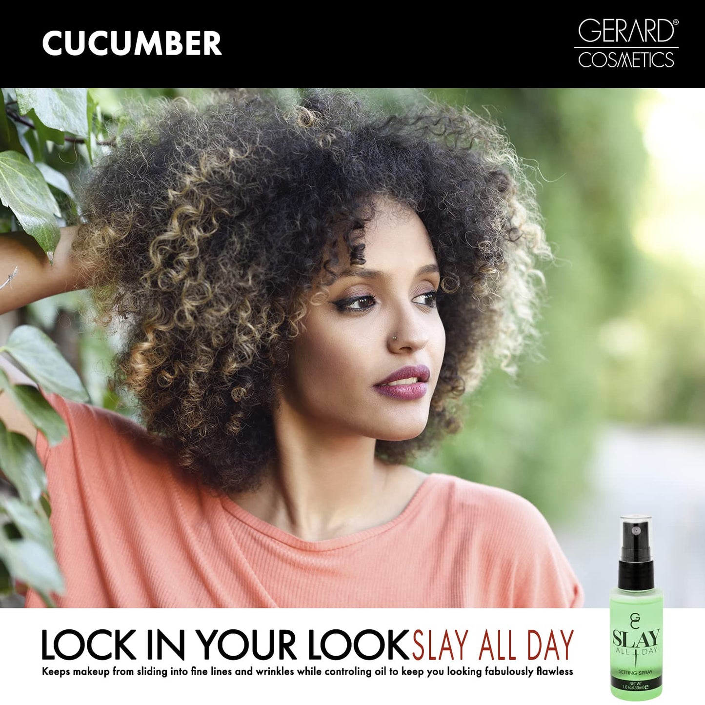 Gerard Cosmetics Makeup Setting Spray Mini (Cucumber), Slay All Day Scented Makeup Finishing Spray, Oil Control, Matte Finish, Cruelty Free, Made USA