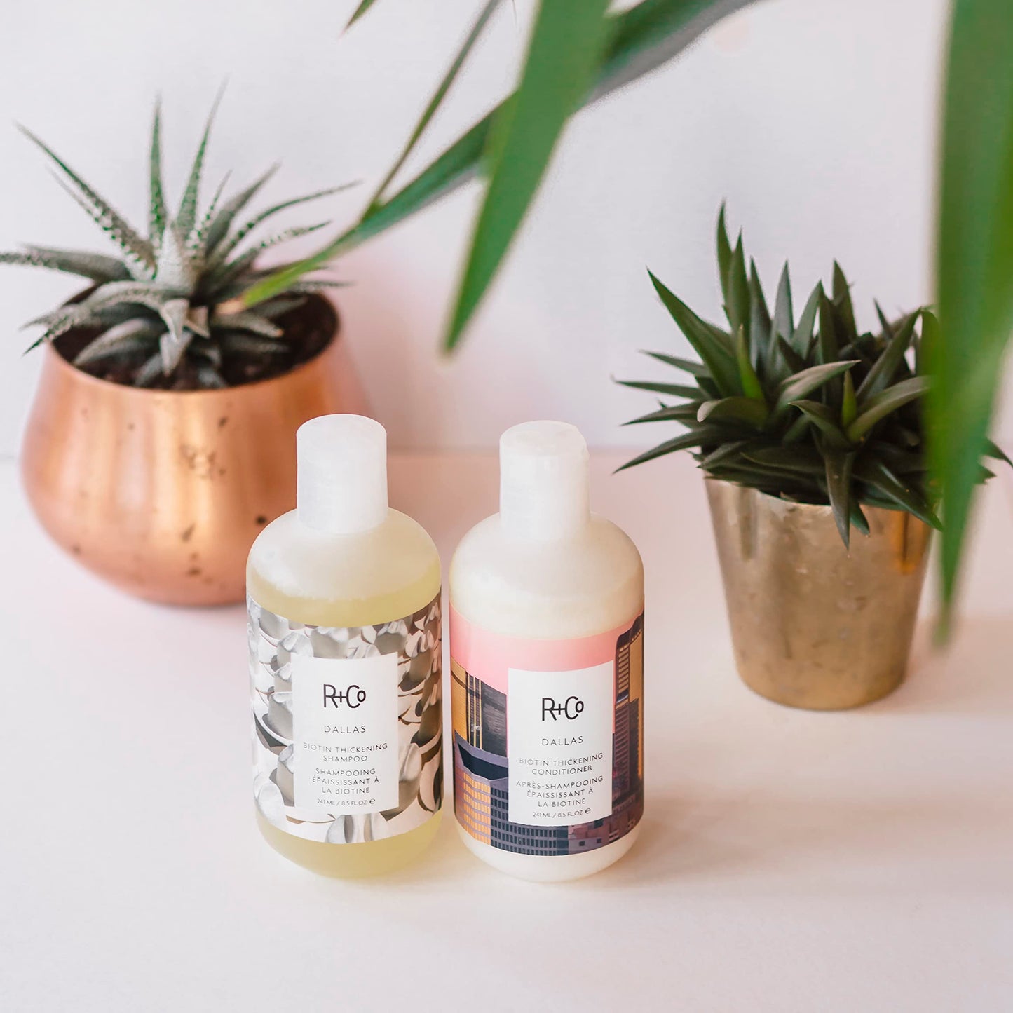 R+Co Dallas Biotin Thickening Shampoo + Conditioner Tandem Packette Kit | Thickens, Nourishes + Strengthens | Vegan + Cruelty-Free | 14 Ml