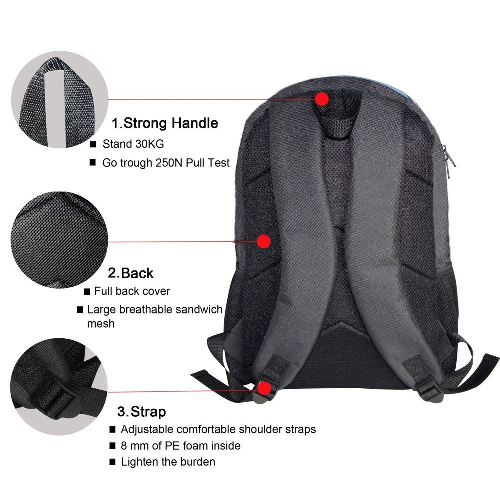 Coloranimal Fashion Children School Backpack Soccer Pattern Book Bags for Traveling