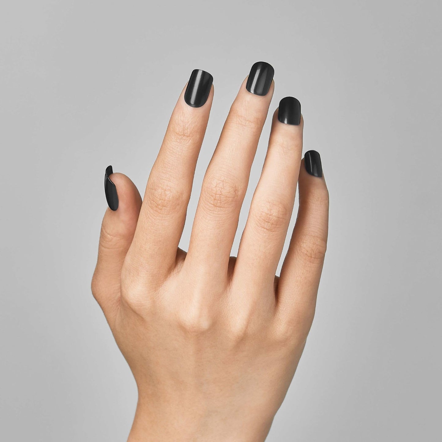 Kiss Impress No Glue Mani Press On Nails Kit, 30 All Black Peel and Stick Nails, Super Slim Short Squoval, Glossy Gel Finish, PureFit Technology Beauty & Personal Care imPRESS