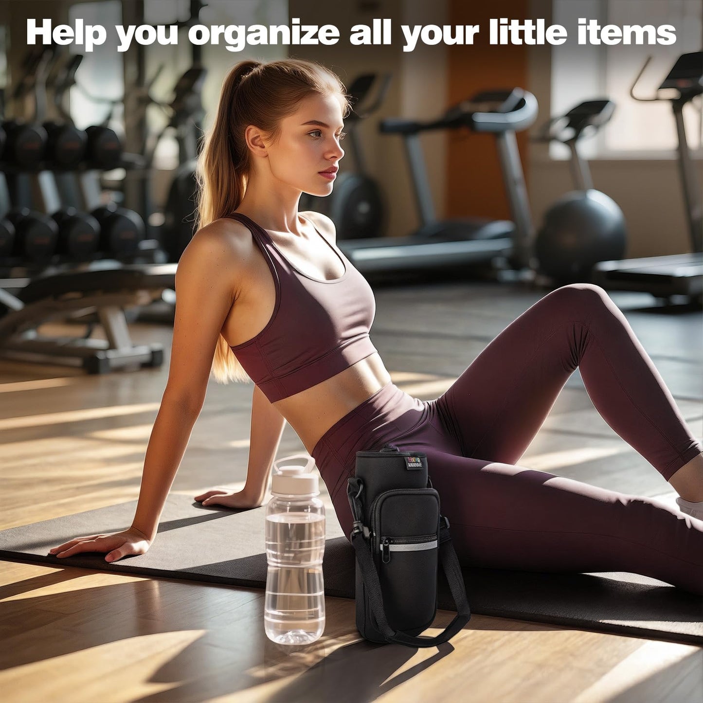 Nuovoware Water Bottle Carrier Bag, 25oz/32oz Bottle Pouch Holder, Adjustable Shoulder Hand Strap 2 Pocket Sling Neoprene Sleeve Sports Accessories…