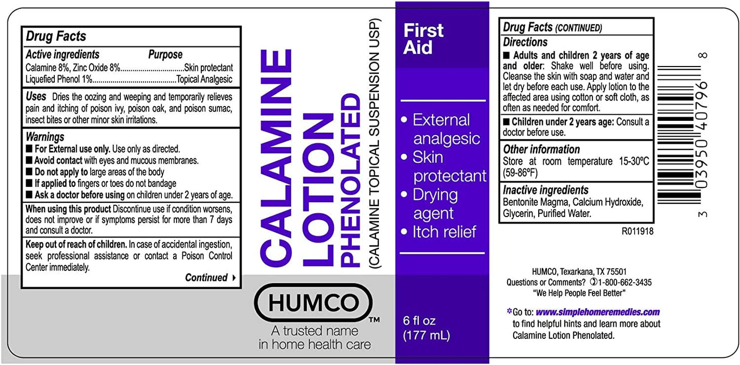 Humco Calamine Lotion USP 6 oz (Pack of 5)