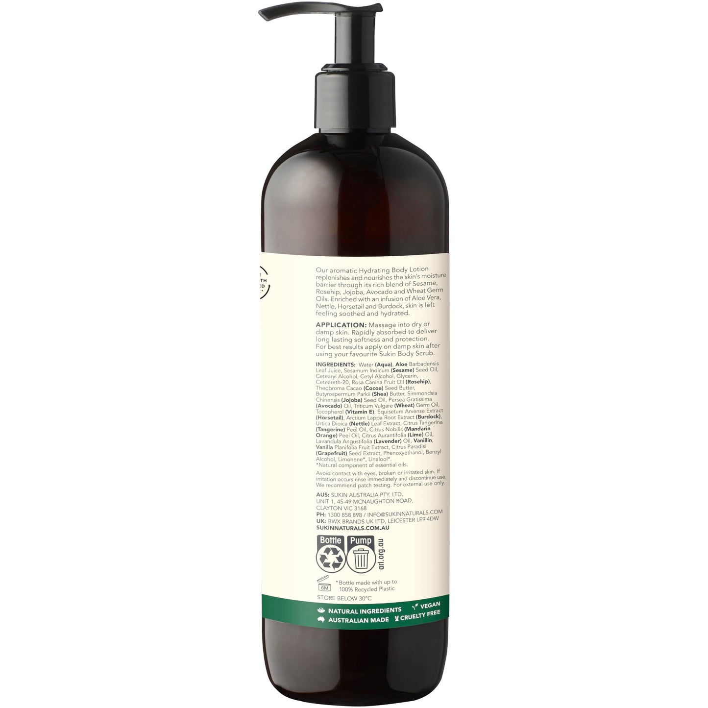 Sukin Signature Body Lotion - Hydrating Moisturizer for Dry Skin with Aloe Vera, Shea Butter, and Rosehip Oil, 16.9 Fl Oz
