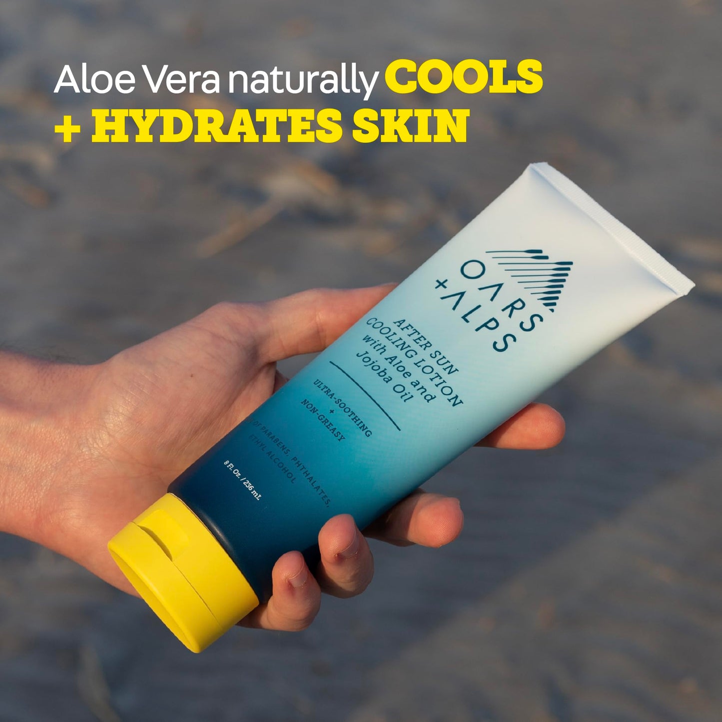 Oars + Alps After Sun Cooling Lotion, Includes Aloe Vera and Cucumber Extract for Sunburn Relief, Fresh Cut Aloe Scent, 8 Fl Oz
