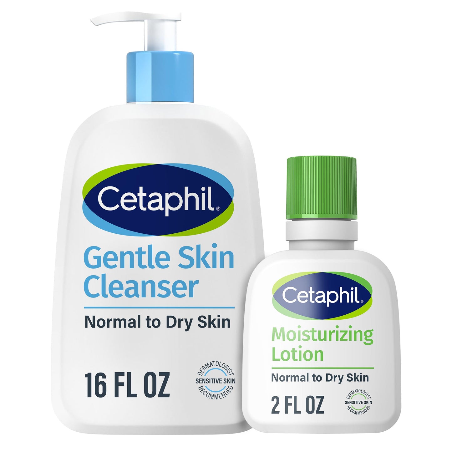 Cetaphil Face Wash, Hydrating Gentle Skin Cleanser for Dry to Normal Sensitive Skin, 16 oz + Travel Size Moisturizing Lotion 2 oz Beauty and Personal Care Cetaphil Default Title