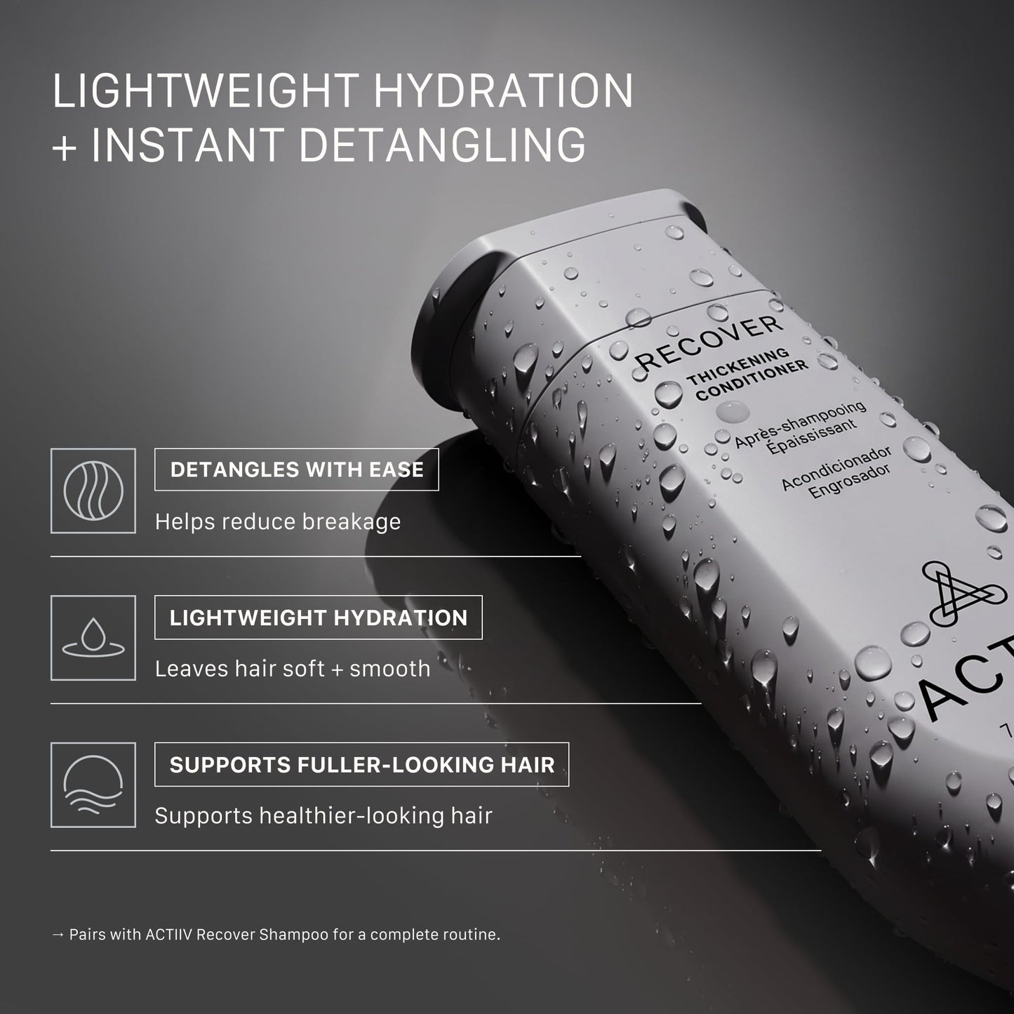 ACTIIV Recover Thickening Shampoo & Conditioner Bundle for Men (7 oz Each) - For Fine & Thinning Hair, Supports Fuller, Thicker-Looking Hair & Healthy