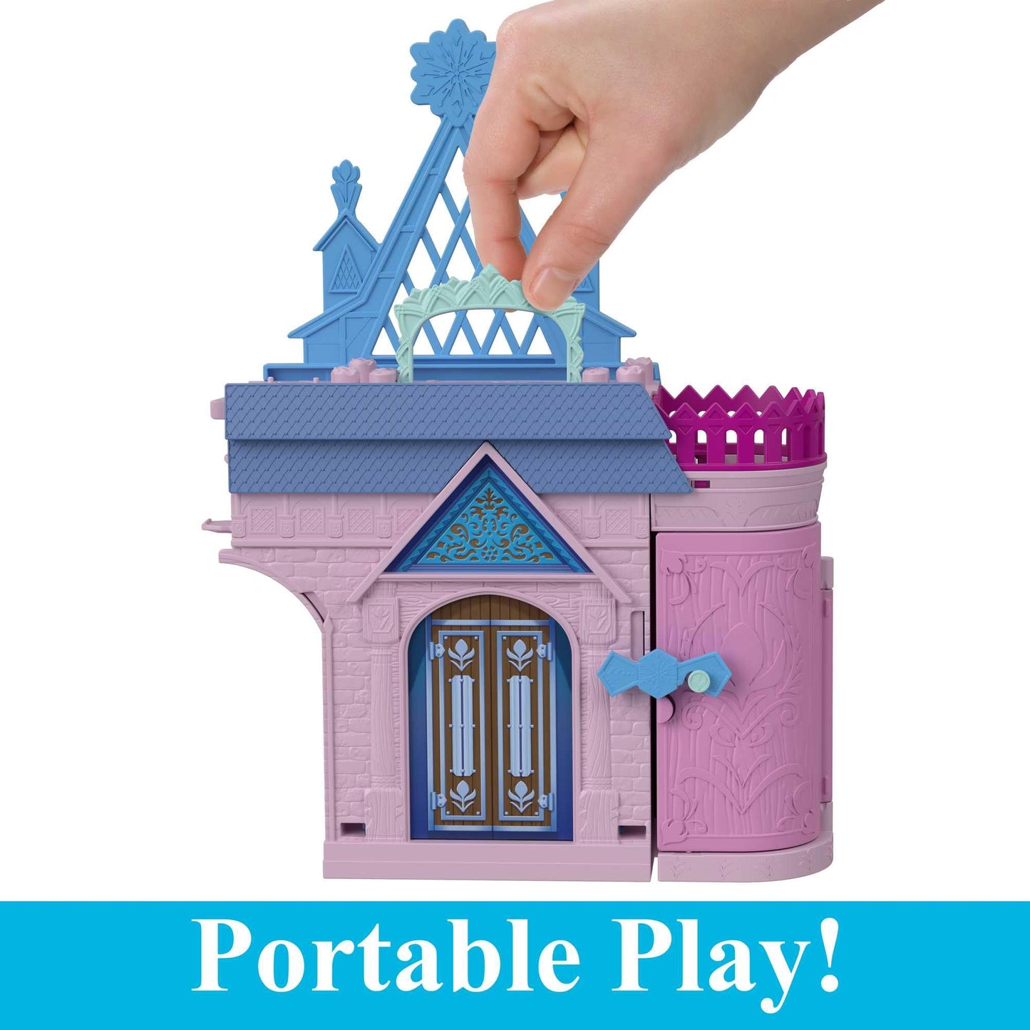 Mattel Disney Frozen Toys, Anna Doll House Stackable Castle with Small Doll, Olaf Figure & 7 Furniture & Accessories, Inspired by the Movie
