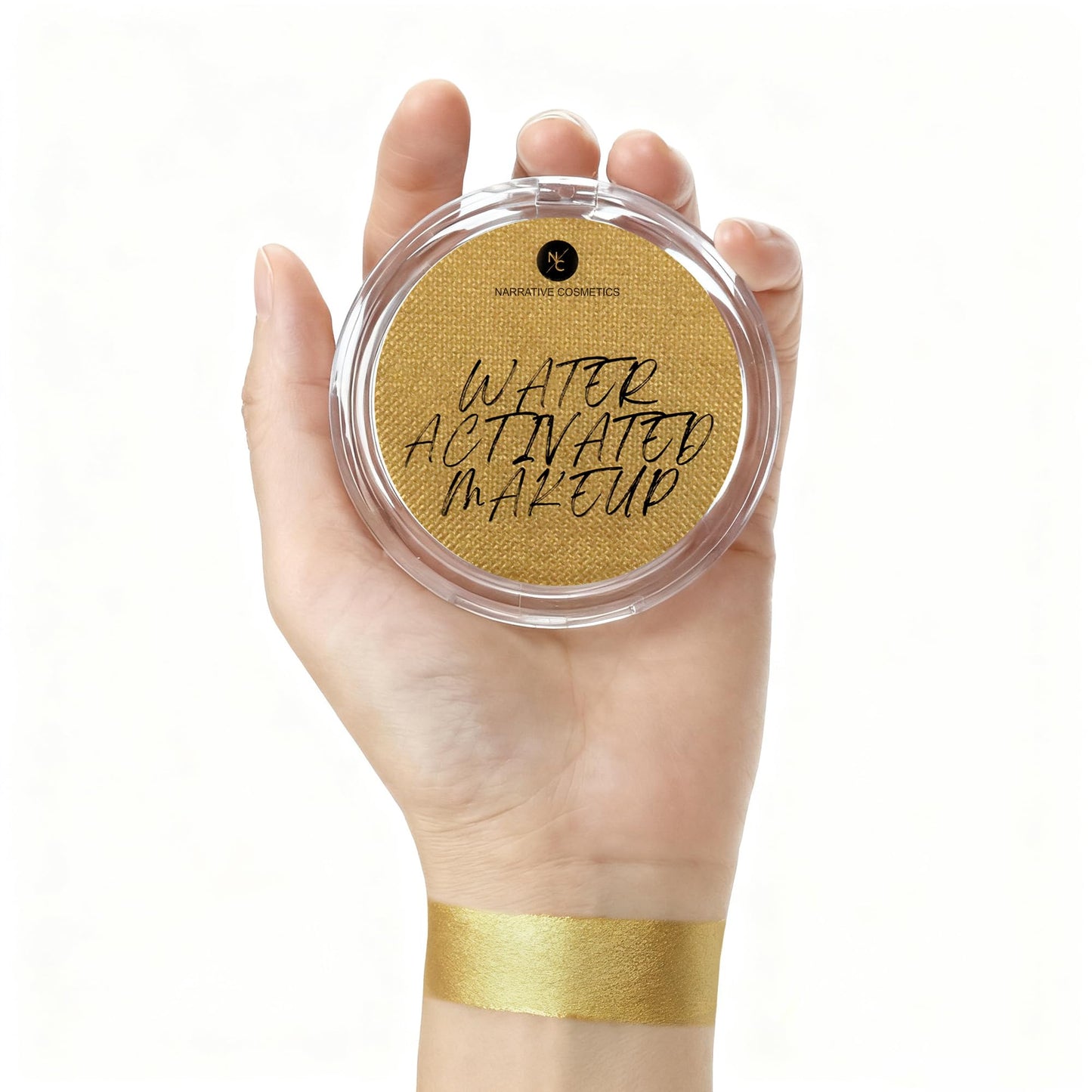 Narrative Cosmetics Water-Activated Face & Body Paint - Highly Pigmented, Long-Lasting Face & Body Paint for SFX, Cosplay, and Artistic Makeup - Gold