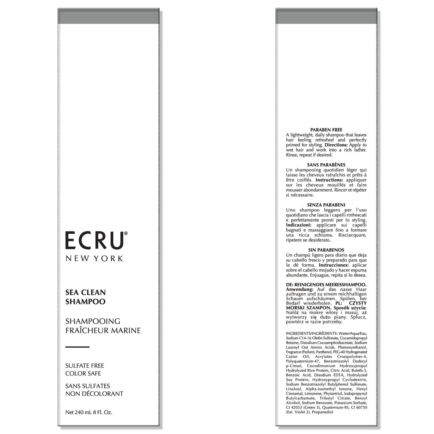 ECRU New York Sea Clean Shampoo, Lightweight Hair Shampoo for Women or Men, 8oz