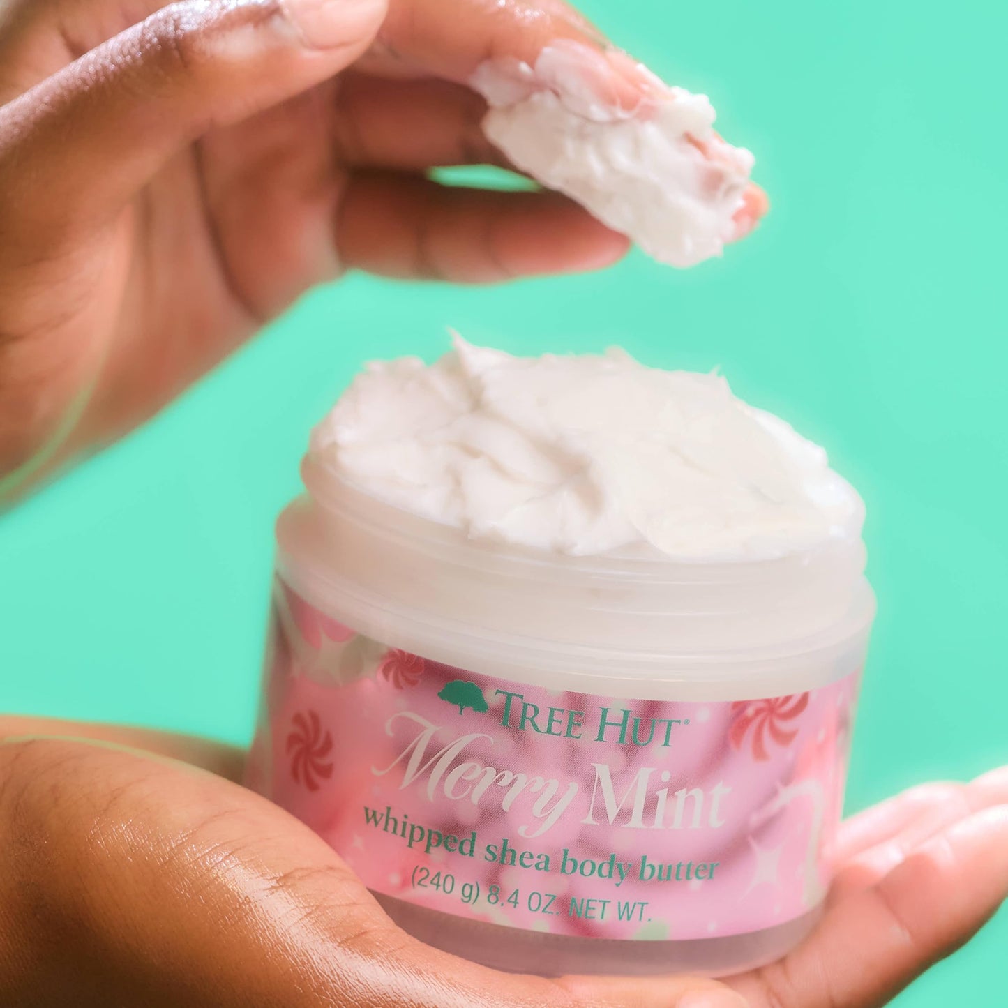 Tree Hut Merry Mint Whipped Shea Body Butter, Long-lasting Hydration Leaves Skin Feeling Soft & Moisturized, Lightweight, Nourishing Essential Body