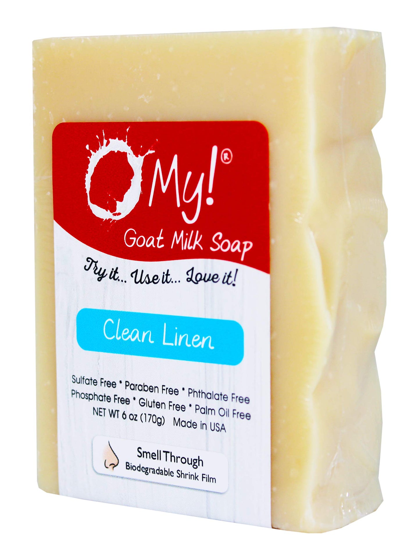 O My! Goat Milk Soap :: All Natural Hand, Face & Body Soap, 6 Oz. Bar :: Handmade in USA with Farm Fresh Goat's Milk :: Lightly Scented, Non Drying