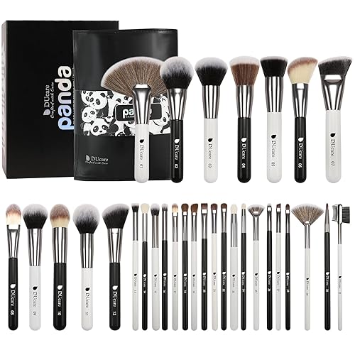 DUcare Professional Makeup Brushes Set 31Pcs Panda Series Makeup Brush Set Kabuki Foundation Blending Face Powder Blush Concealers Eye Shadows